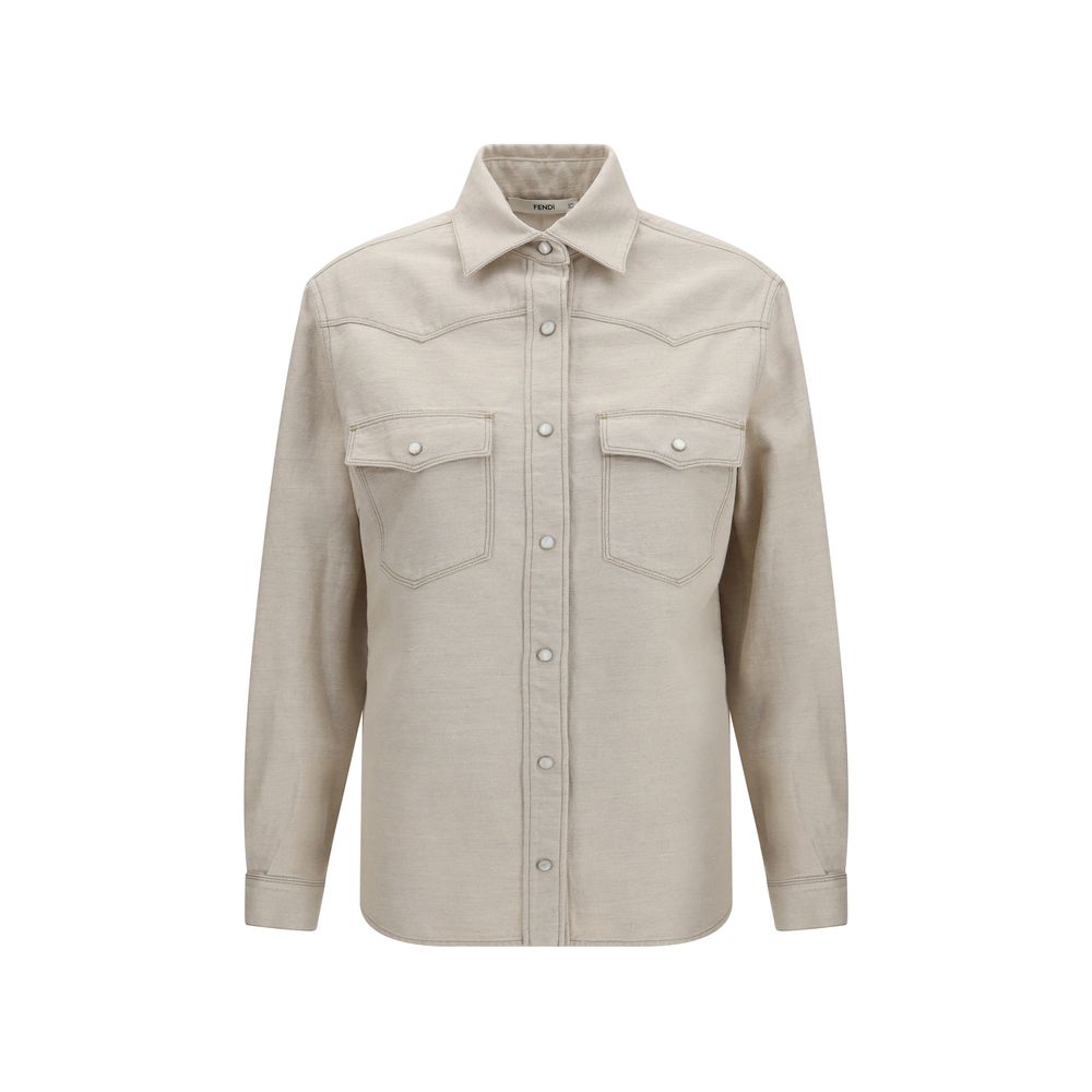 Fendi Beige Denim Women's Shirt