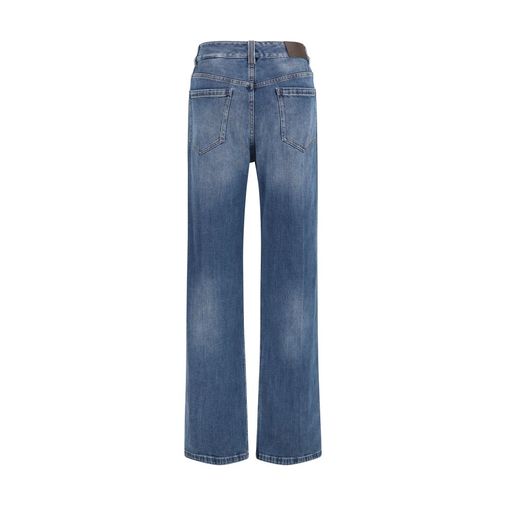 Brunello Cucinelli Blue Cotton Relaxed Fit Women's Jeans