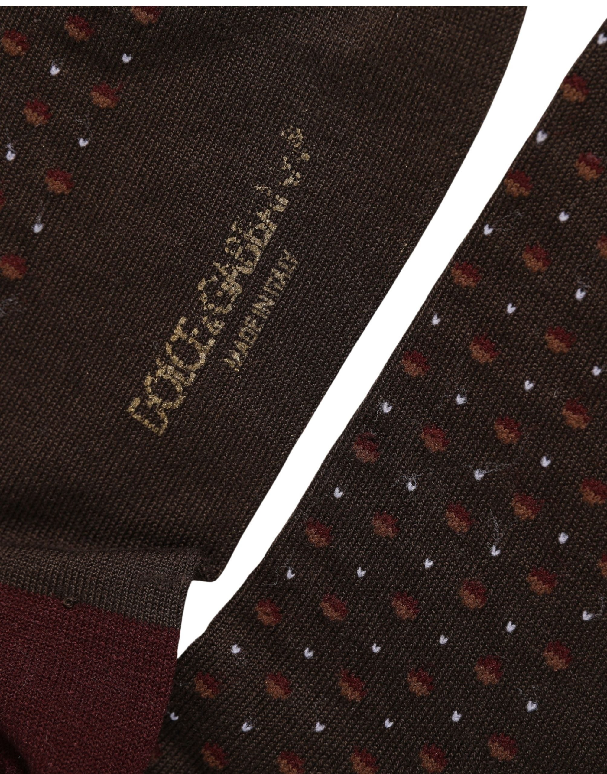 Dolce & Gabbana Maroon Dotted Wool Over The Calf Accessory Men's Socks (Pre-Owned)