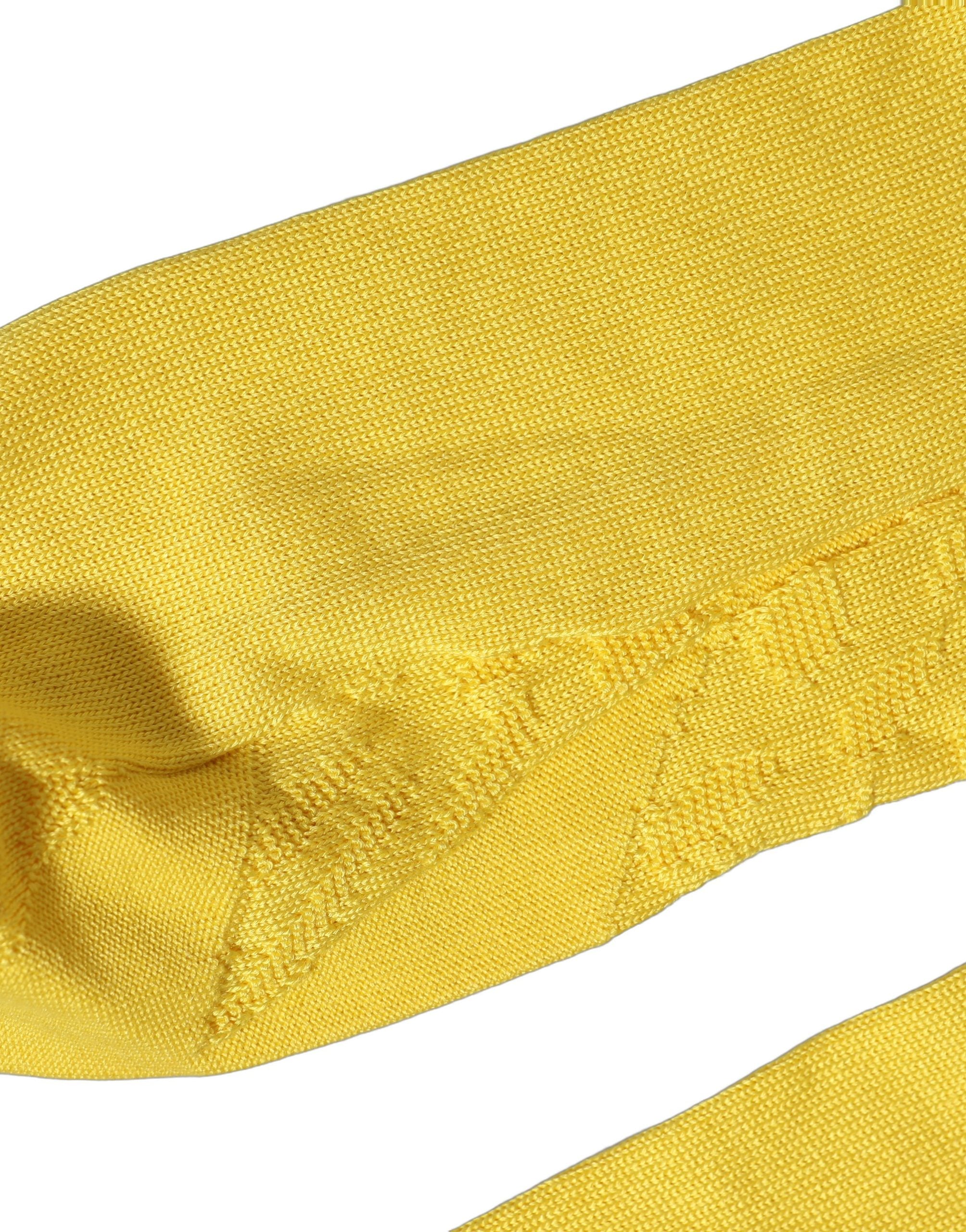 Dolce & Gabbana Men Yellow 100% Silk Mid Calf Accessory Men's Socks