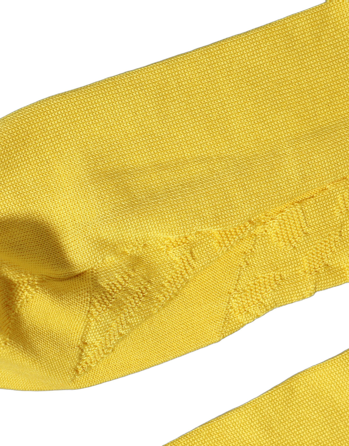 Dolce & Gabbana Men Yellow 100% Silk Mid Calf Accessory Men's Socks