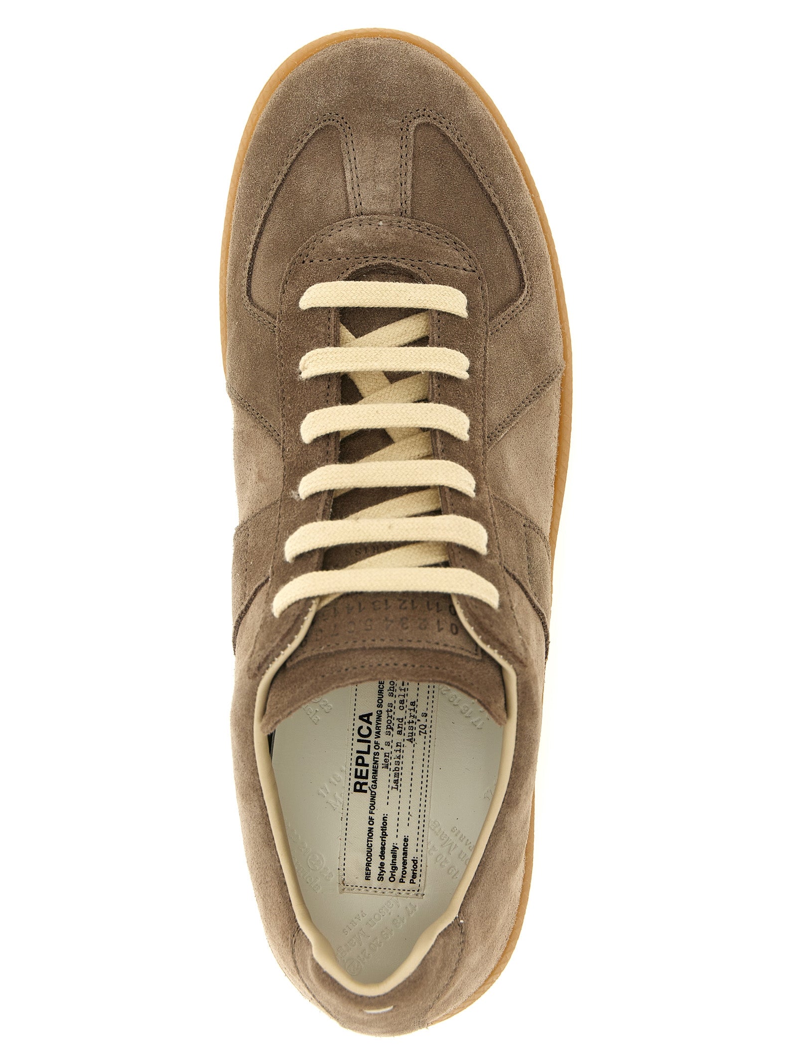 Maison Margiela Beige Calfskin Low Top Men's Sneakers