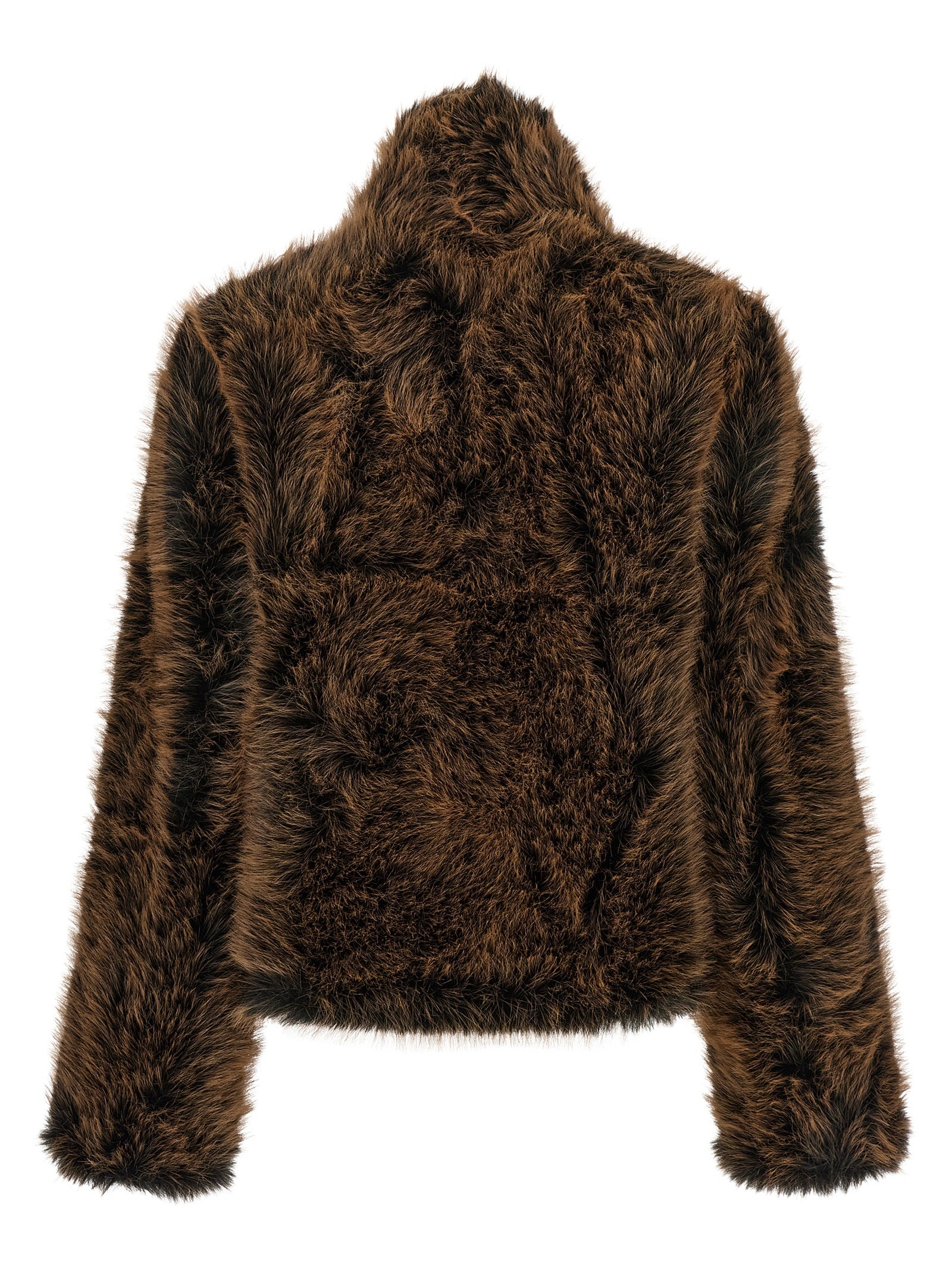 B&B COUTURE Brown Polyester Women's Coat
