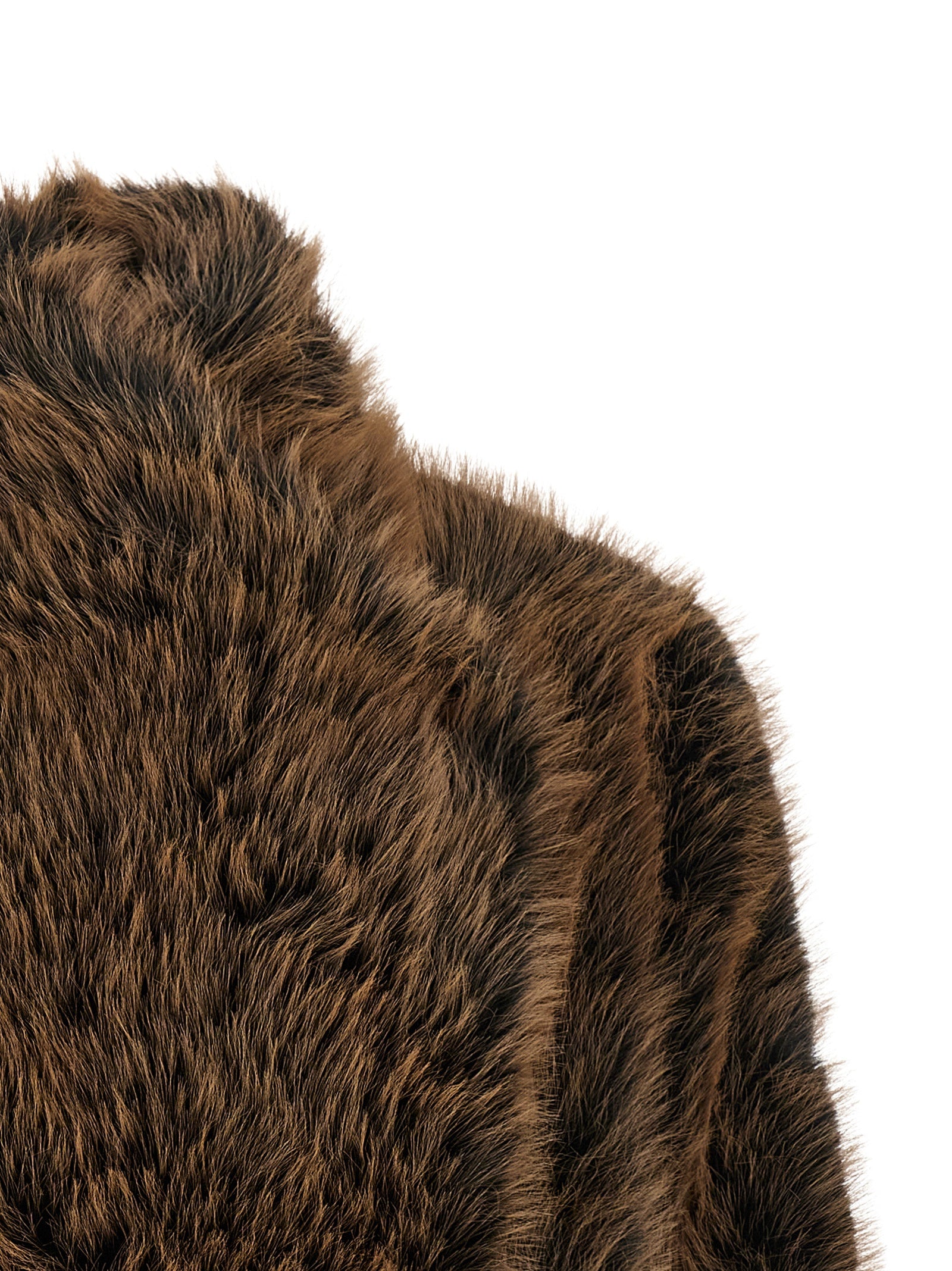 B&B COUTURE Brown Polyester Women's Coat