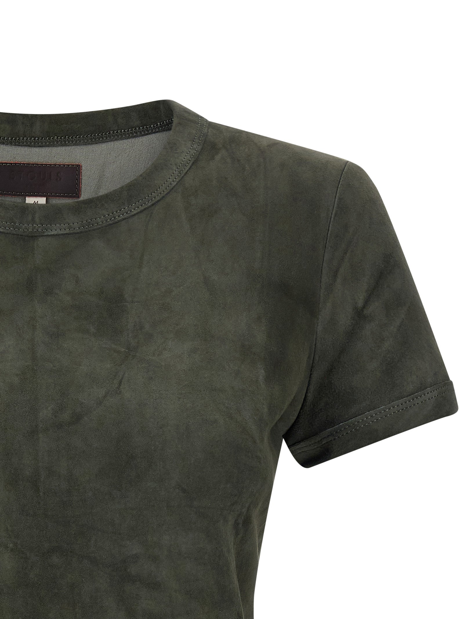 STOULS Gray Lamb Leather Women's T-Shirt