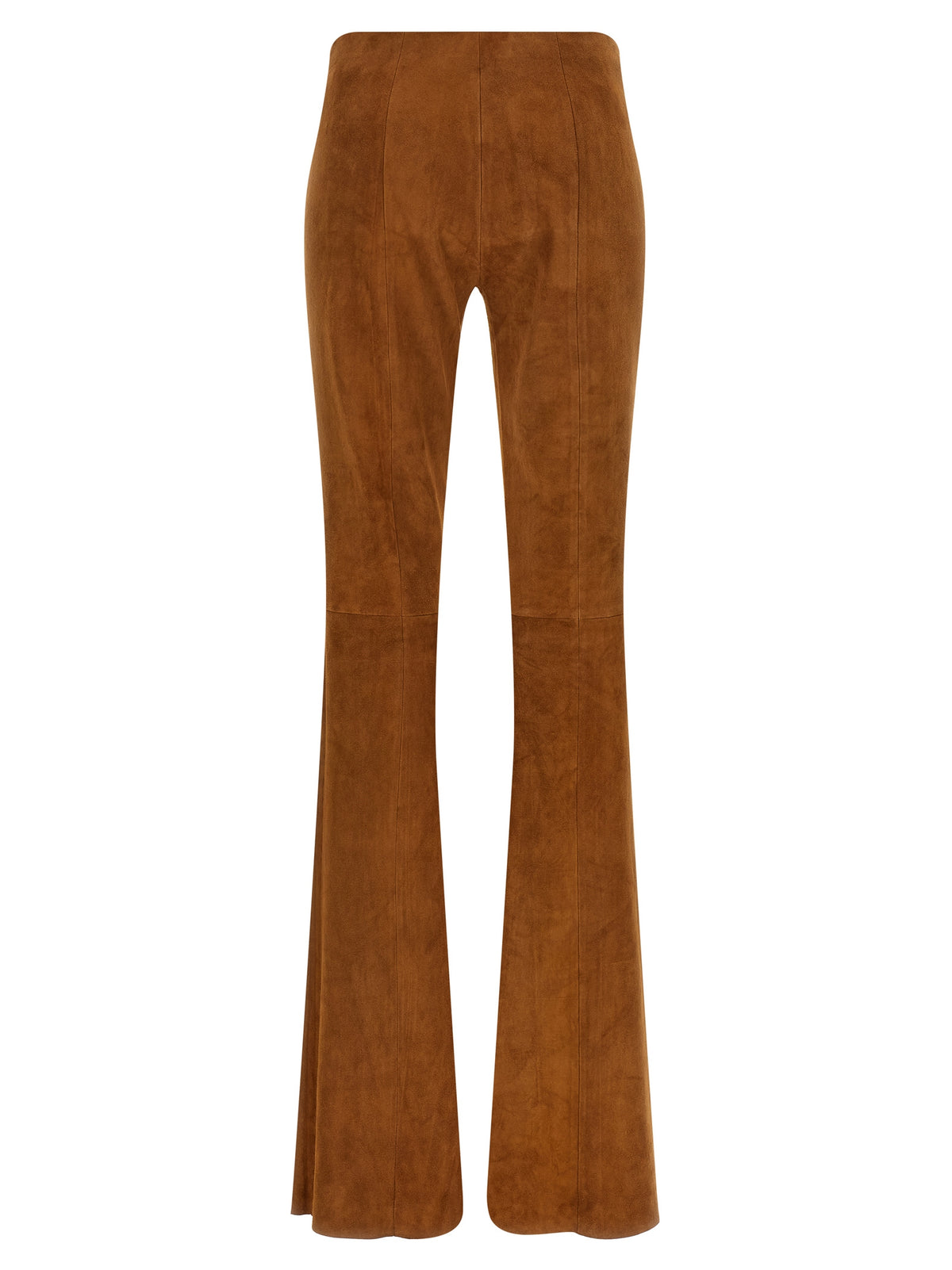 STOULS Brown Lamb Leather Flared Women's Pants