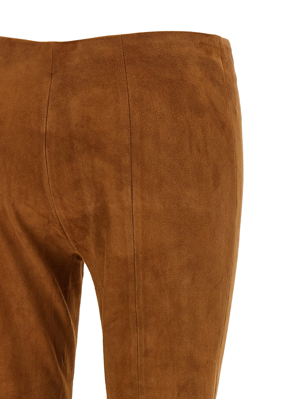 STOULS Brown Lamb Leather Flared Women's Pants