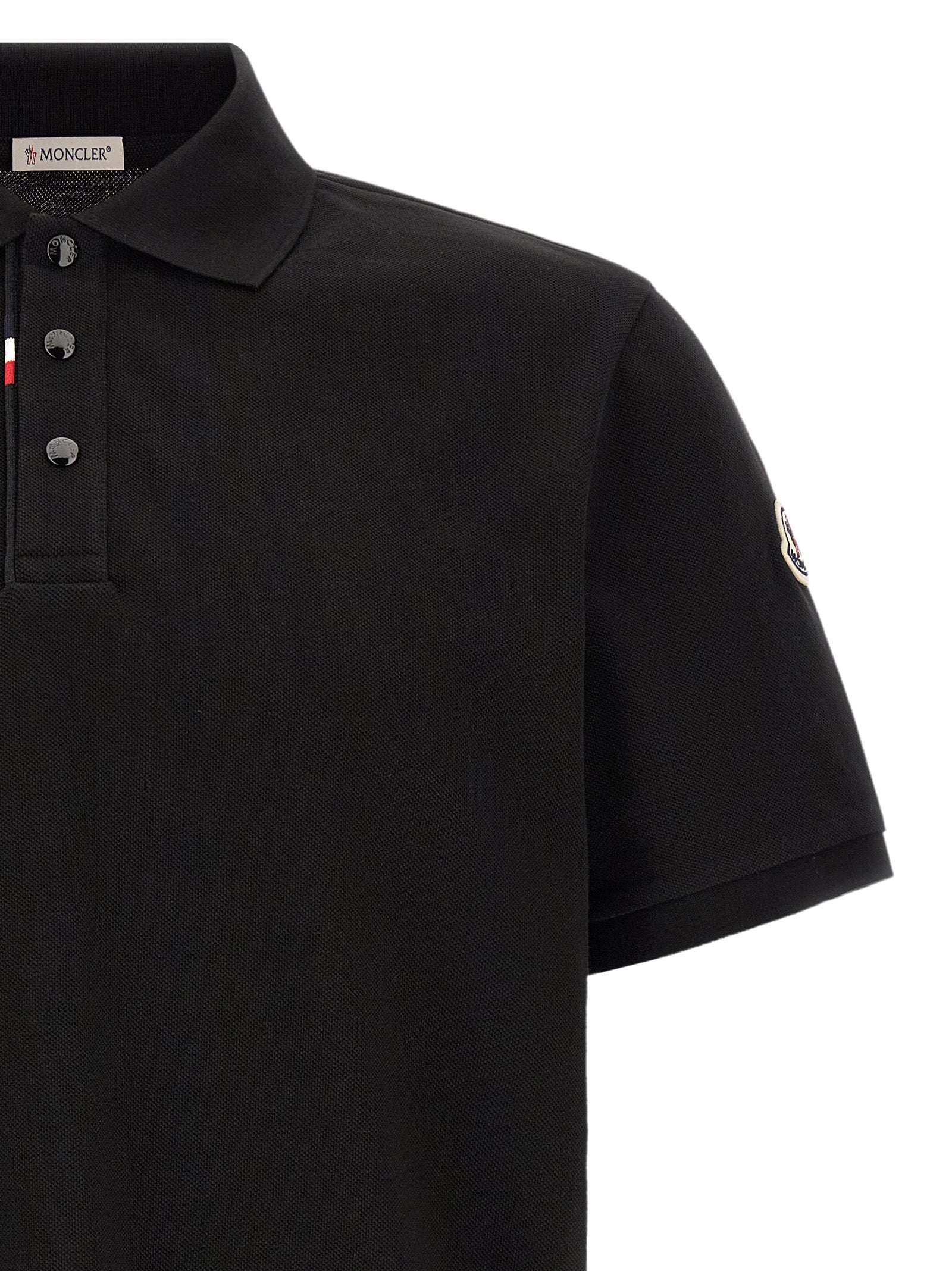 Moncler Black Cotton Polo Men's Shirt