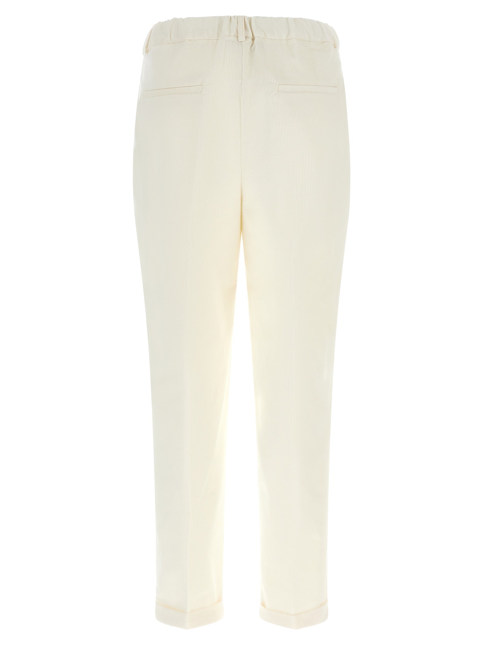 Kiton White Cotton Casual Women's Pants
