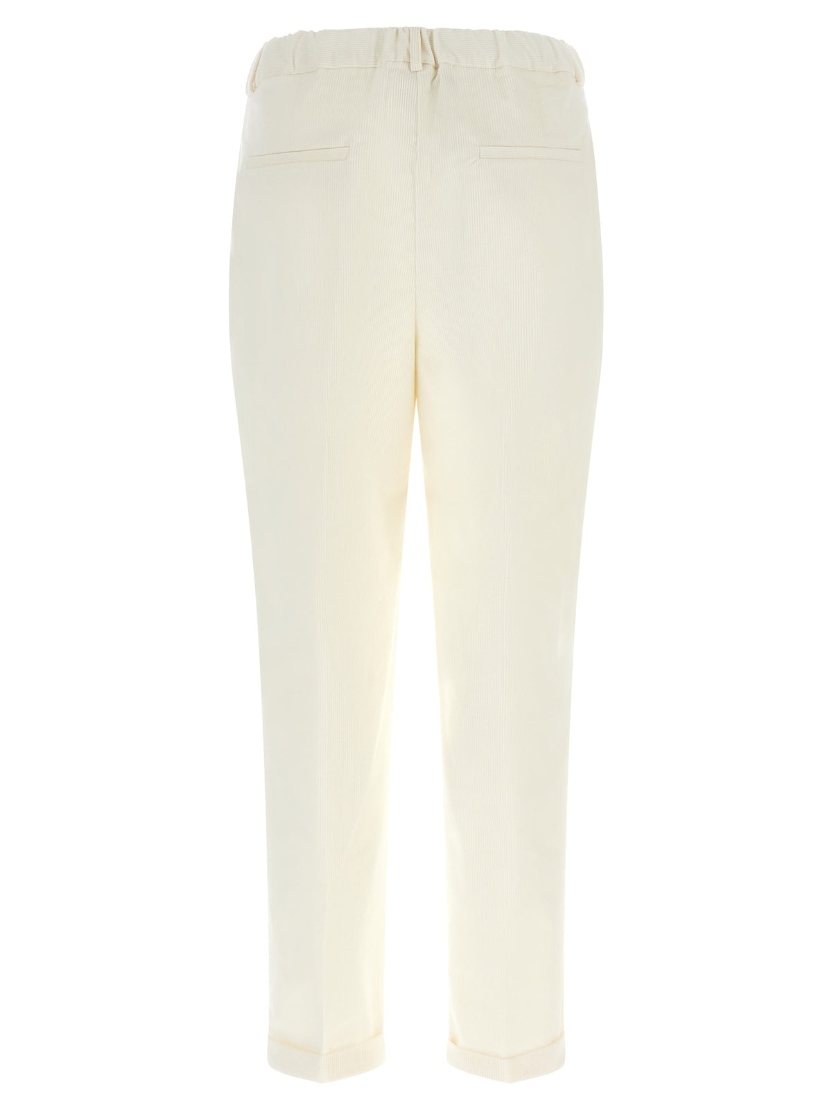 Kiton White Cotton Casual Women's Pants