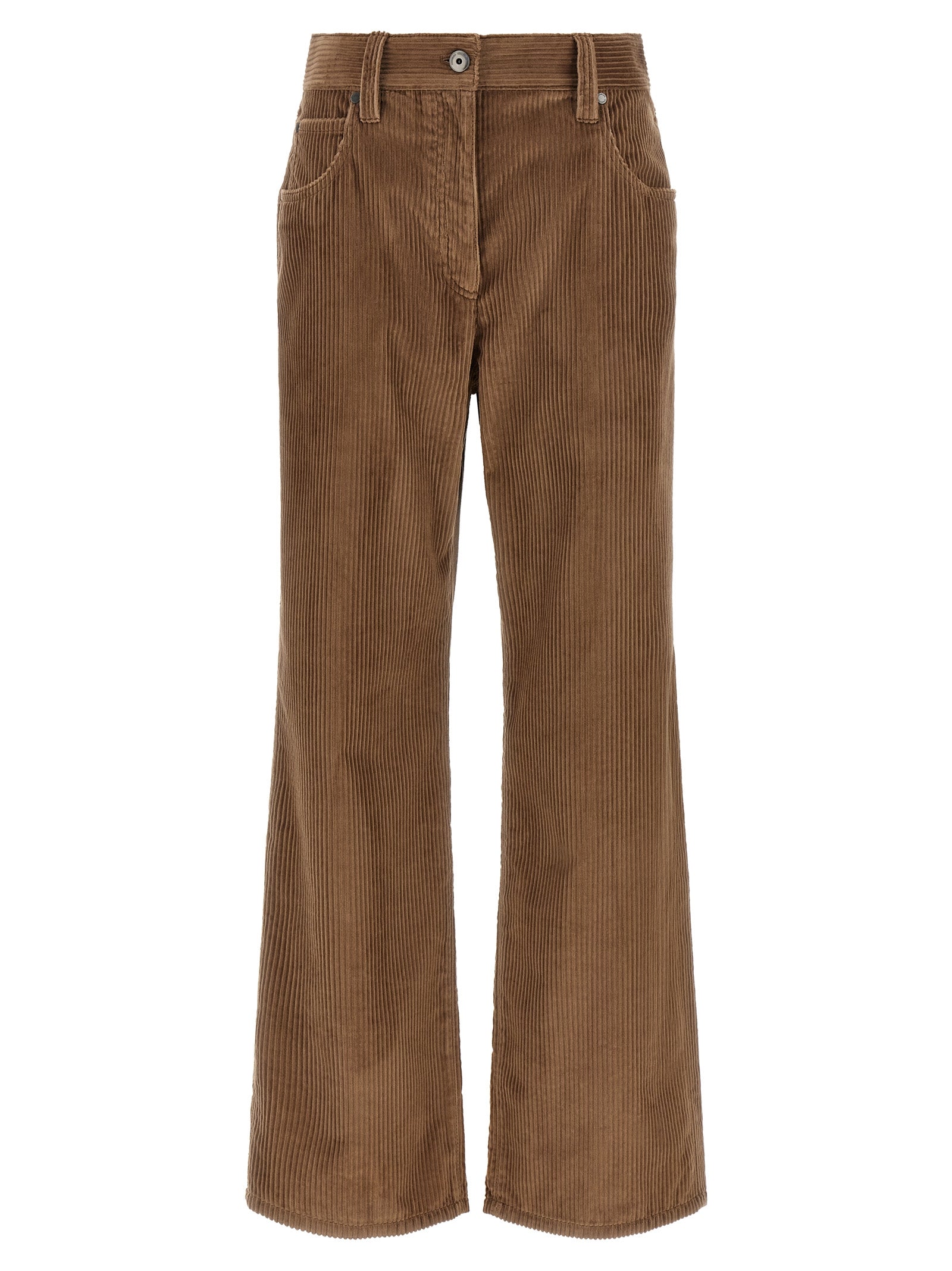Brunello Cucinelli Brown Cotton Casual Women's Pants