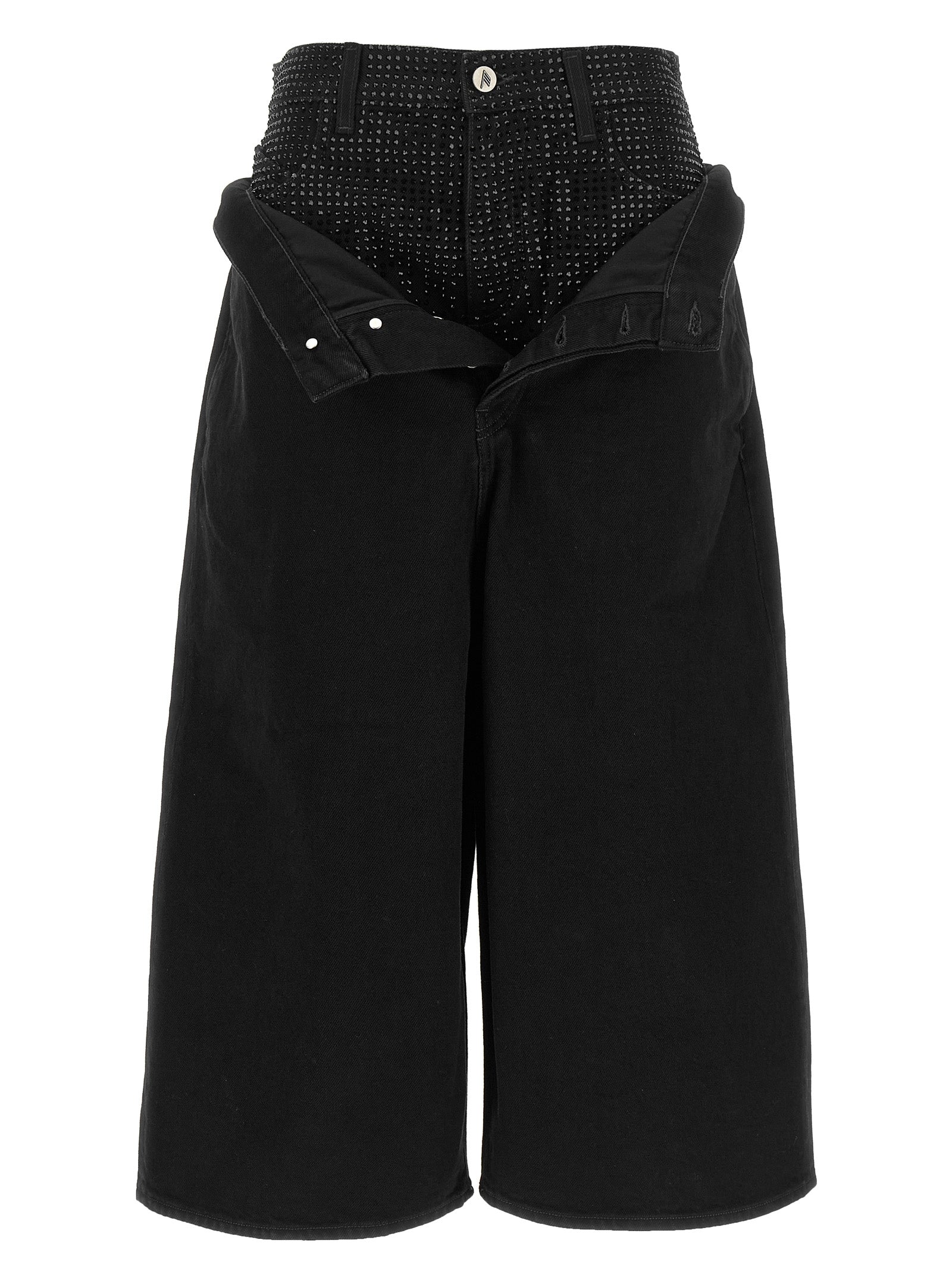 The Attico Black Cotton Cropped Women's Jeans