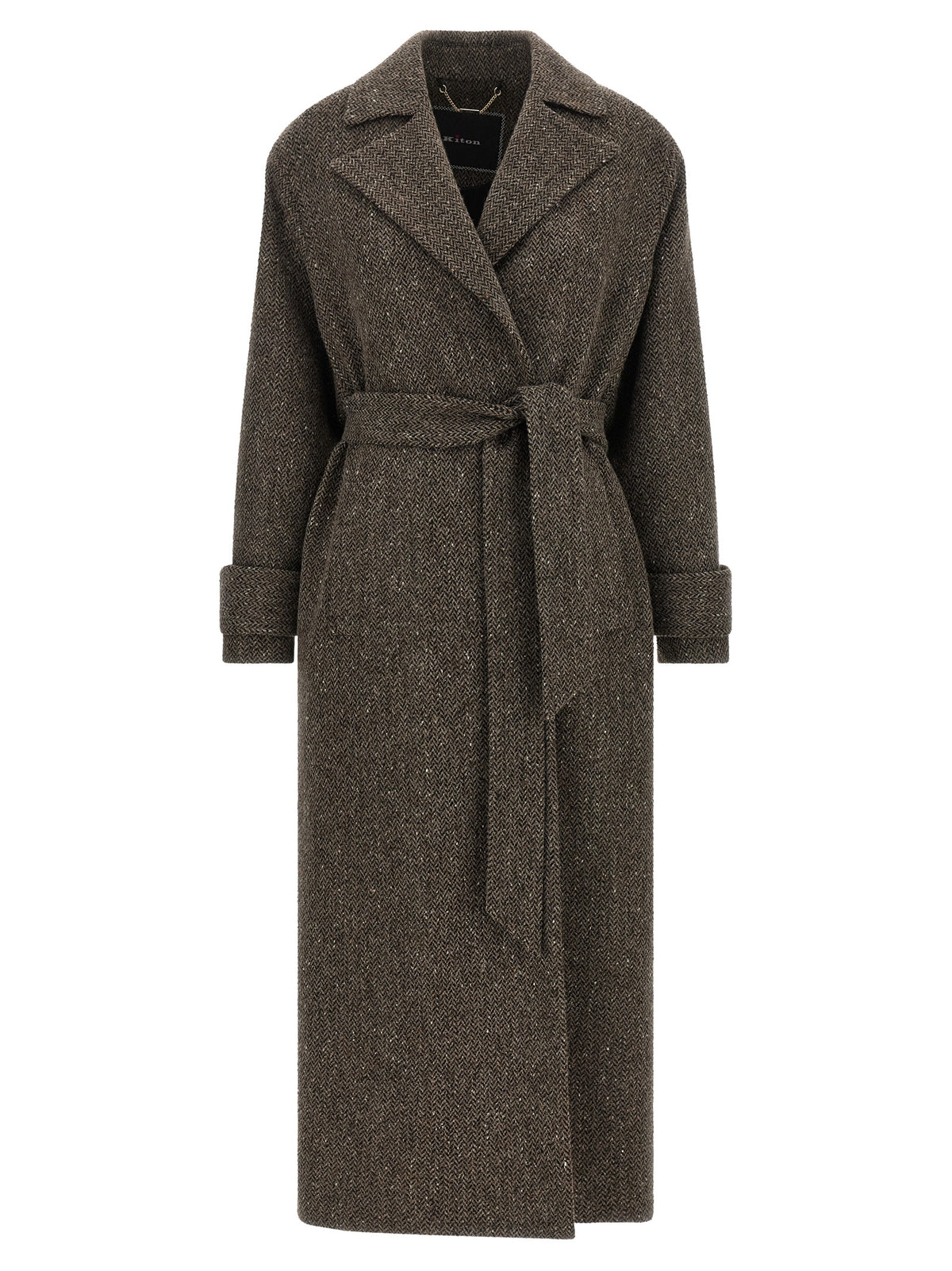 Kiton Brown Virgin Wool Women's Coat