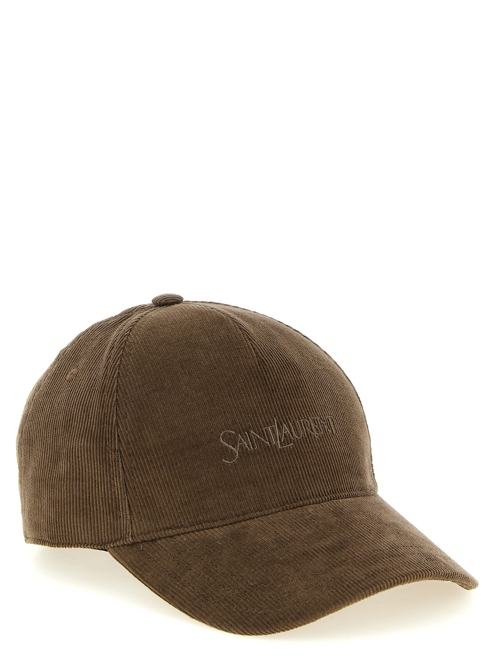 Saint Laurent Brown Cotton Cap (Baseball Women's Hat)