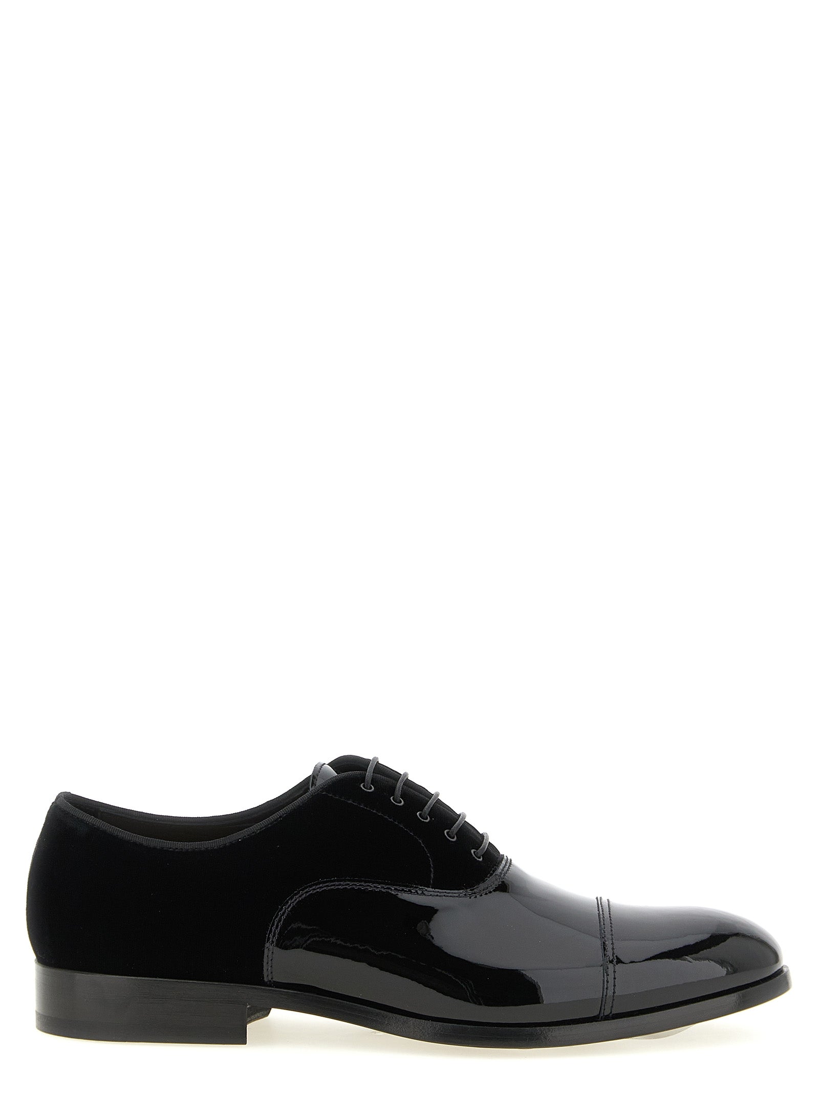 Doucal's Black Lamb Leather Oxfords And Men's Derbies