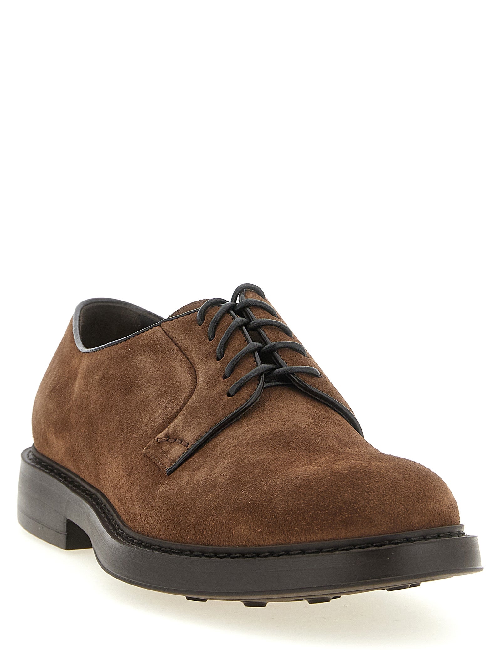 Doucal's Brown Lamb Leather Oxfords And Men's Derbies