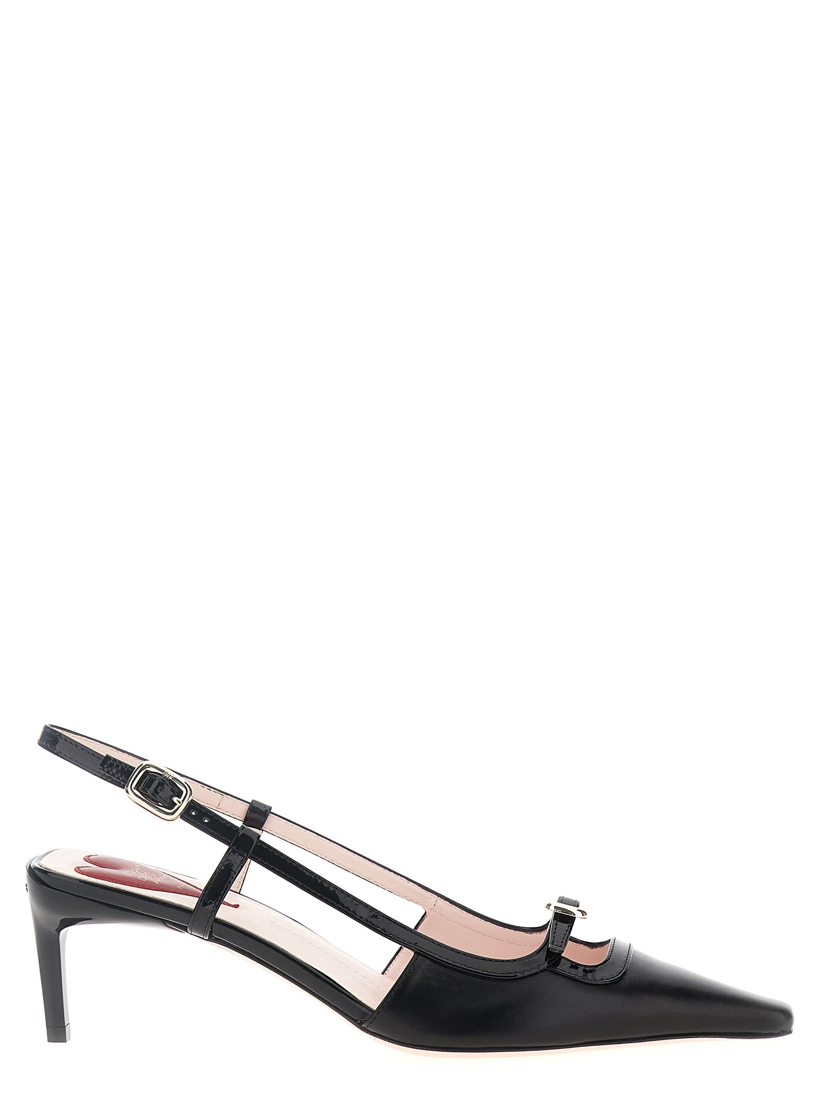 Roger Vivier Black Calfskin Mid Heel Women's Pumps