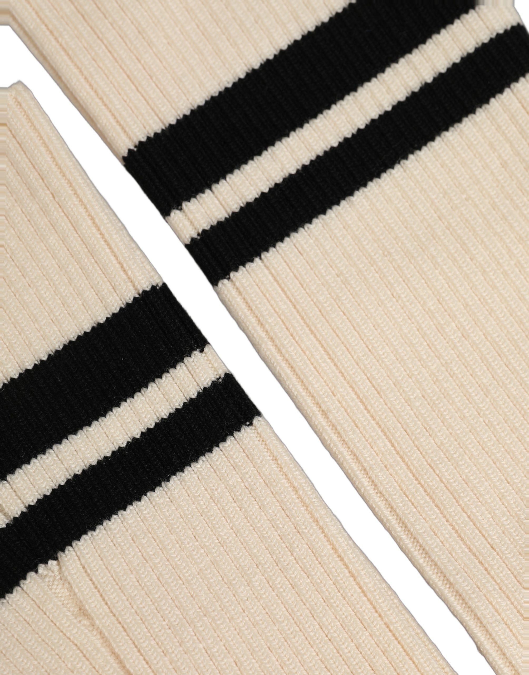 Dolce & Gabbana Cream Wool Thigh High Leg Warmer Accessory Women's Socks