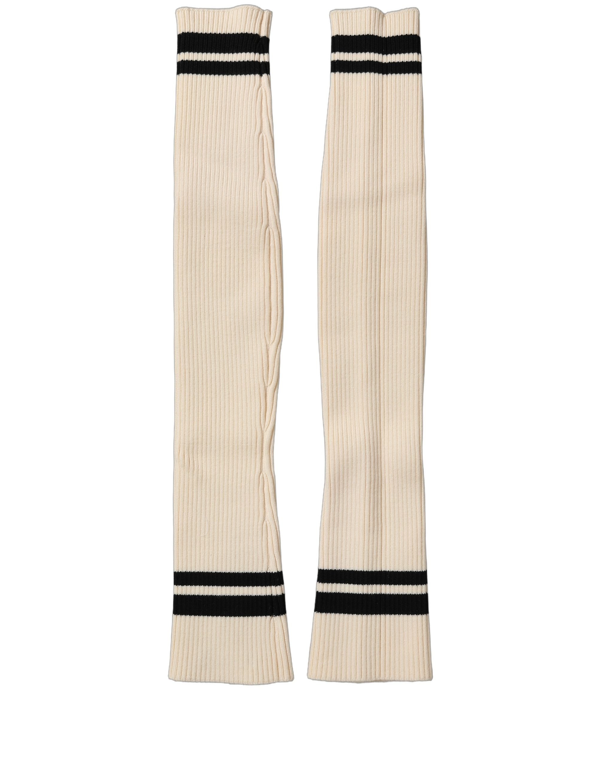 Dolce & Gabbana Cream Wool Thigh High Leg Warmer Accessory Women's Socks
