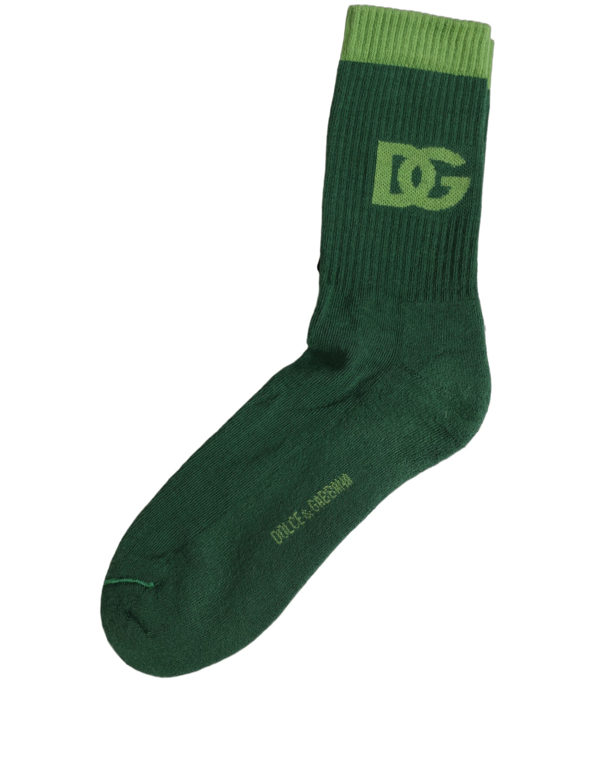 Dolce & Gabbana Green DG Logo Nylon Mid Calf Accessory Women's Socks