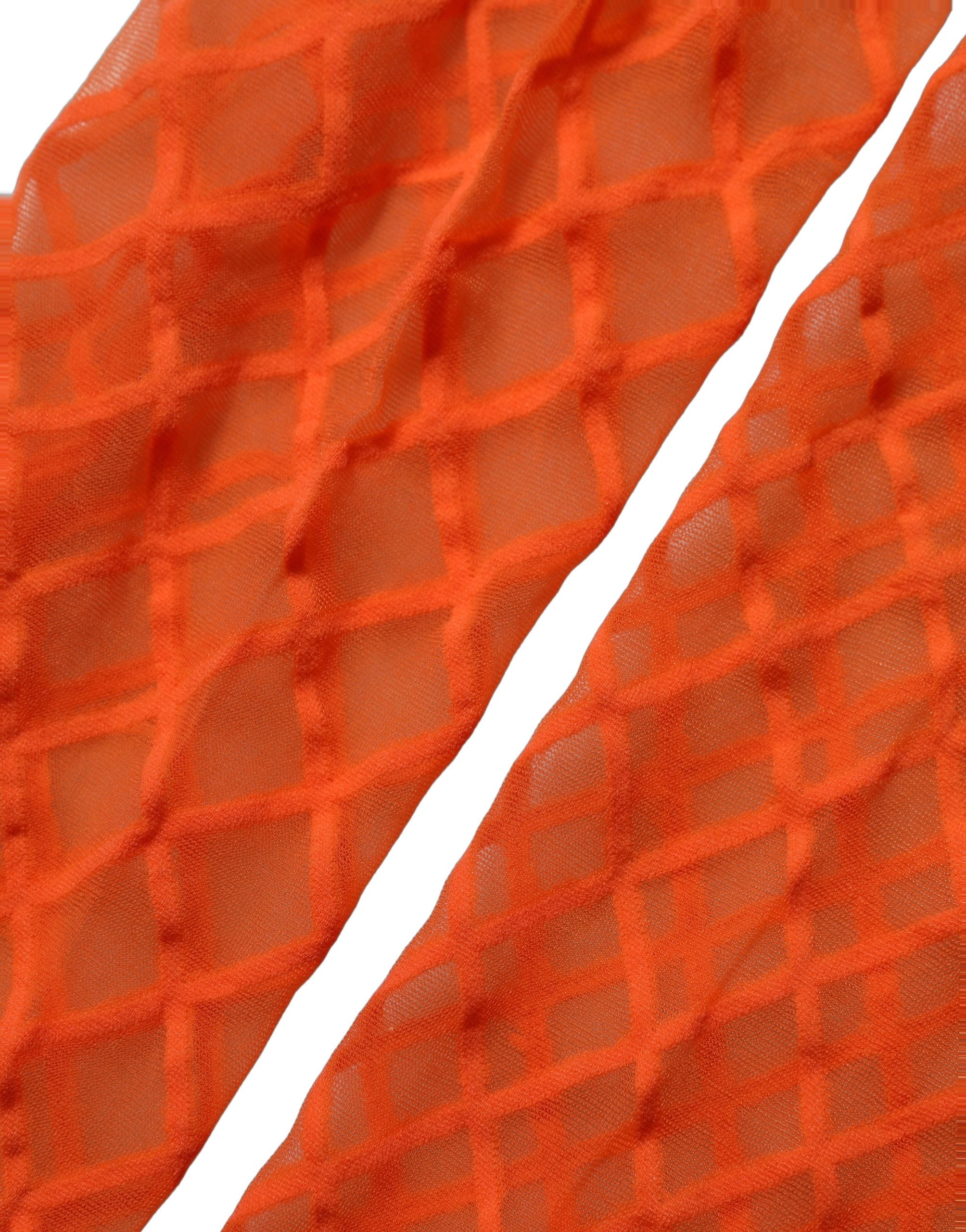 Dolce & Gabbana Orange Nylon Fishnet Pantyhose Stockings Women's Socks