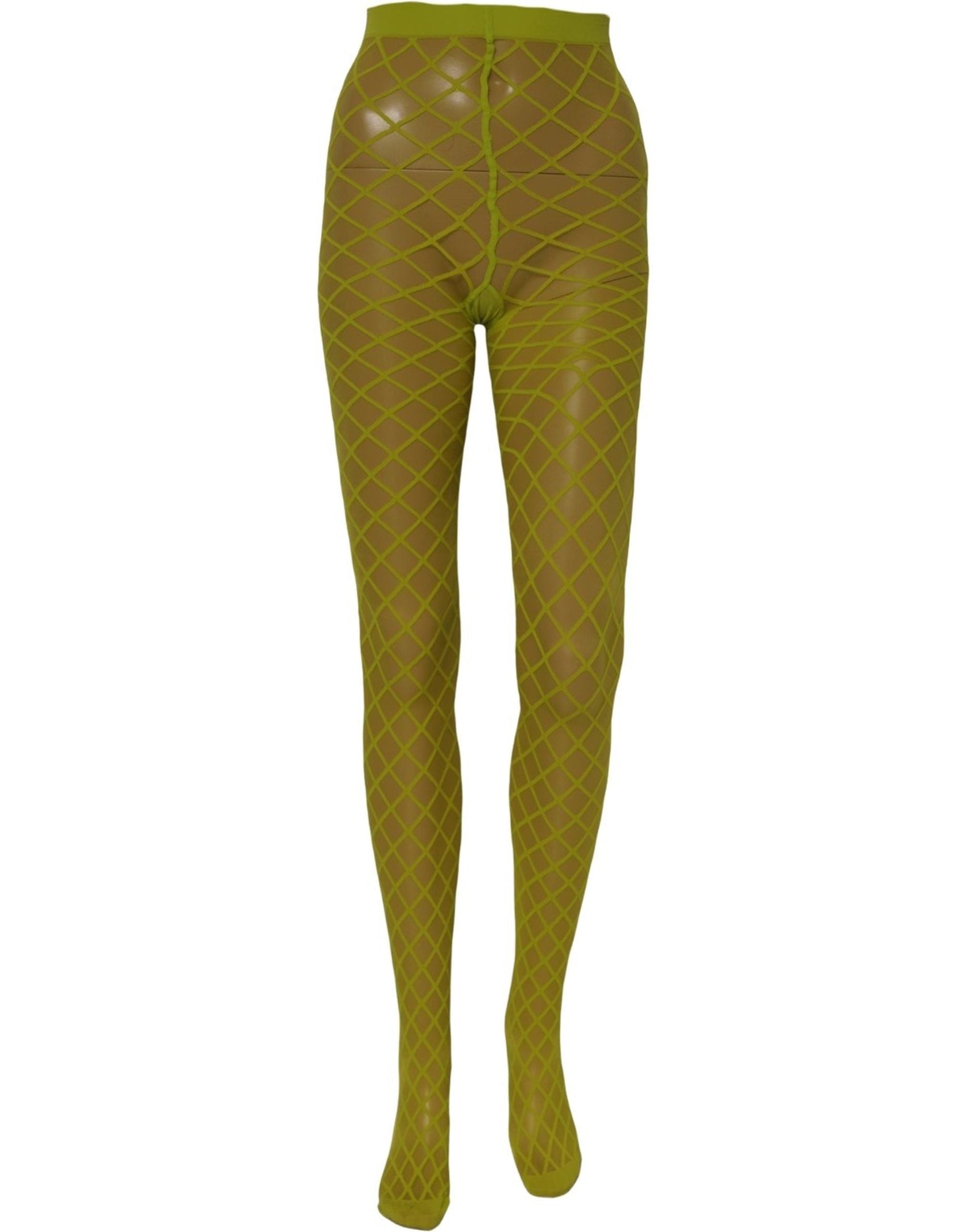 Dolce & Gabbana Green Nylon Fishnet Pantyhose Stockings Women's Socks