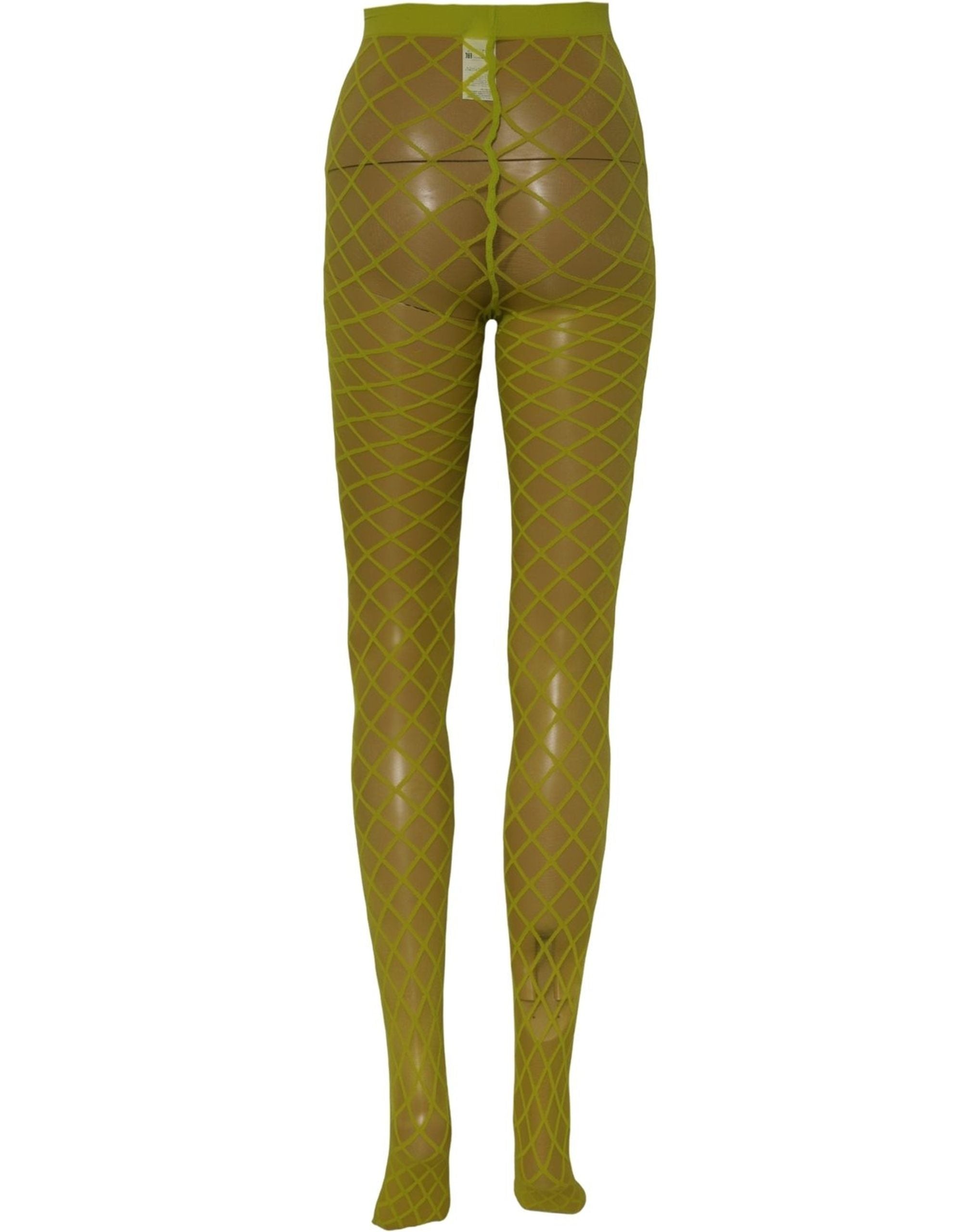 Dolce & Gabbana Green Nylon Fishnet Pantyhose Stockings Women's Socks