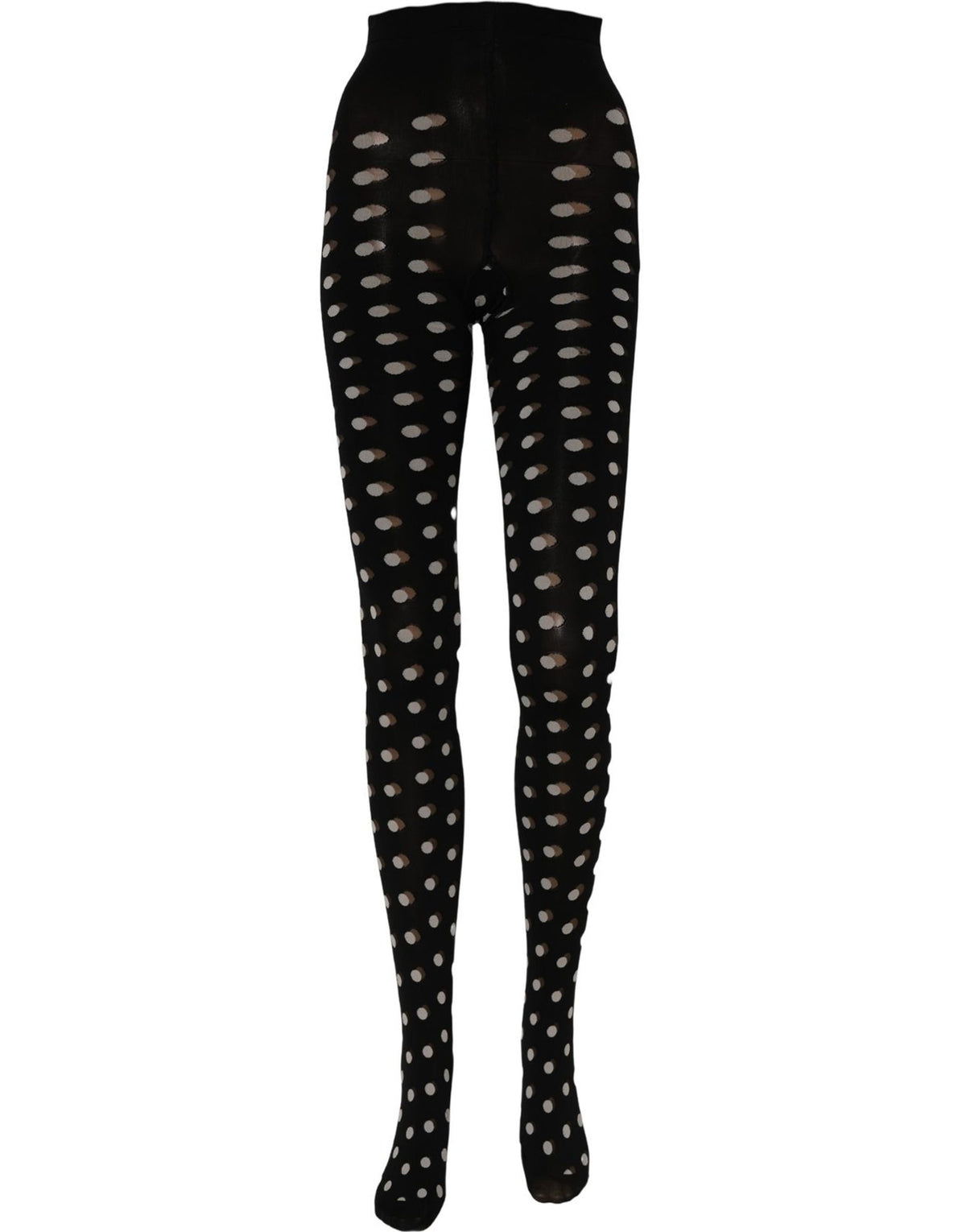 Dolce & Gabbana Black Polka Dot Fishnet Pantyhose Stockings Women's Socks