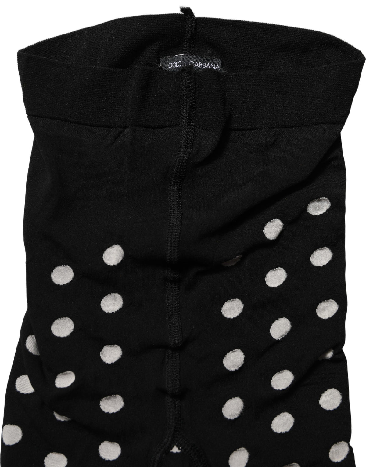 Dolce & Gabbana Black Polka Dot Fishnet Pantyhose Stockings Women's Socks