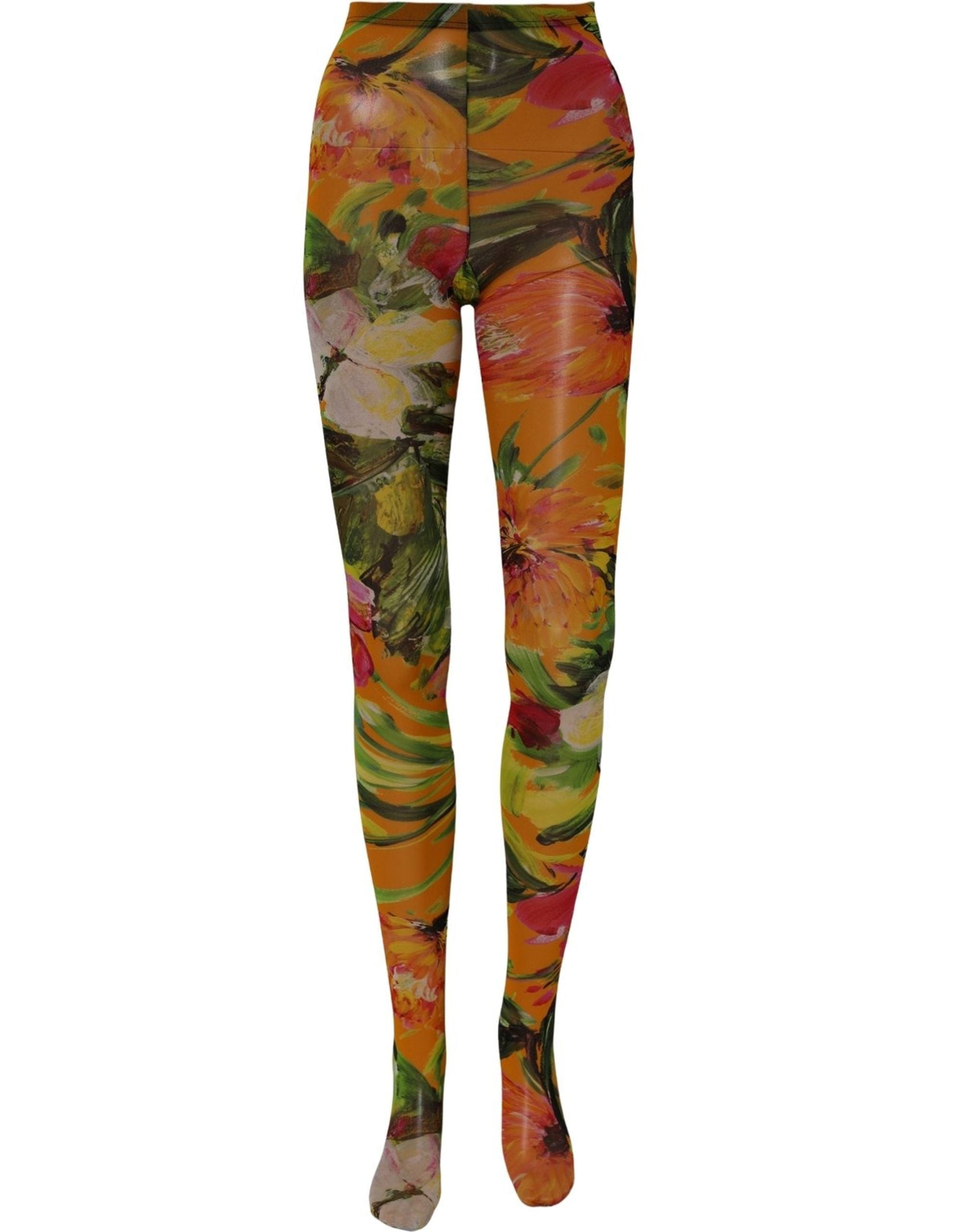 Dolce & Gabbana Floral Nylon Tights Stockings Multicolor Women's Socks
