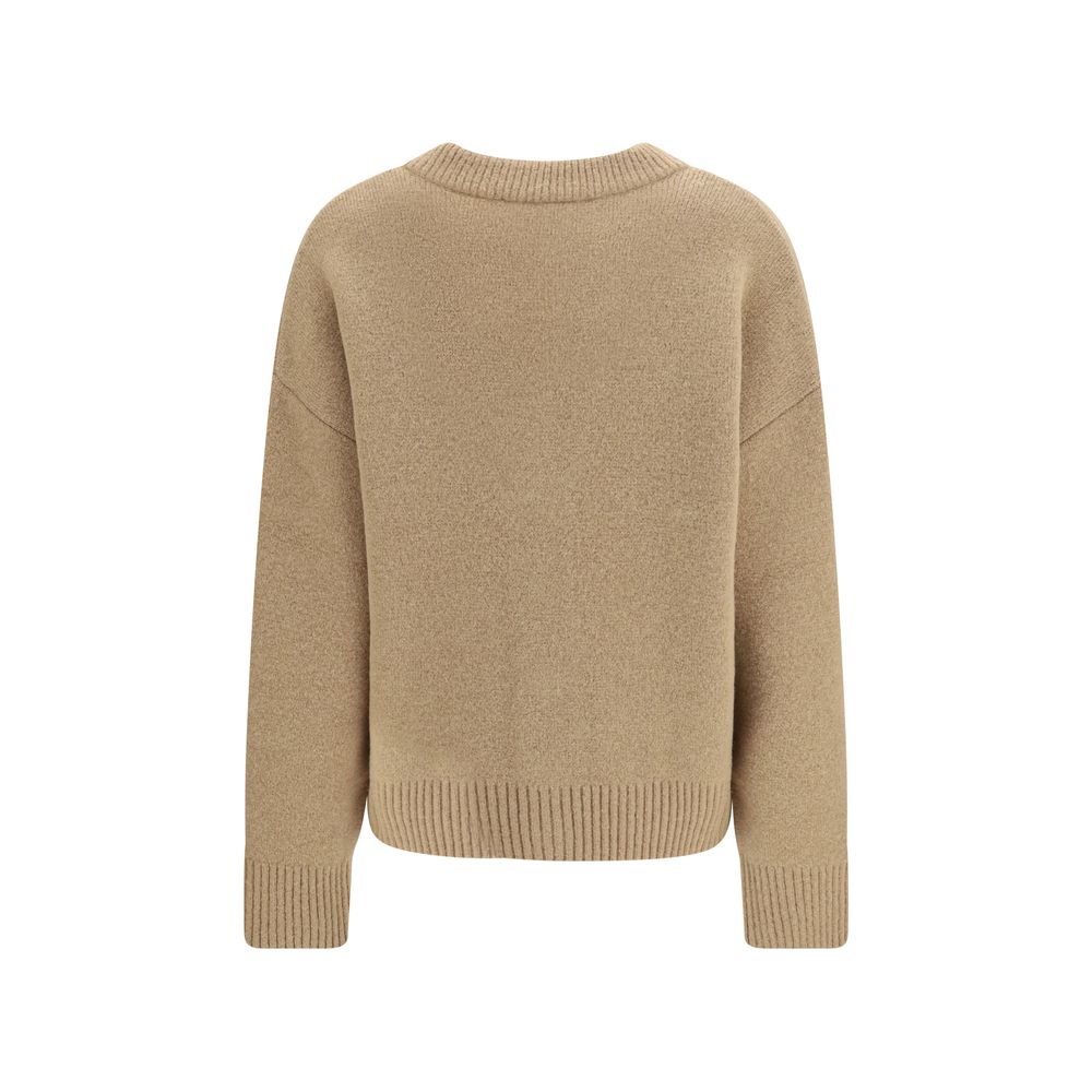 Ami Paris Beige Alpaca Vicugna Pacos Women's Cardigan
