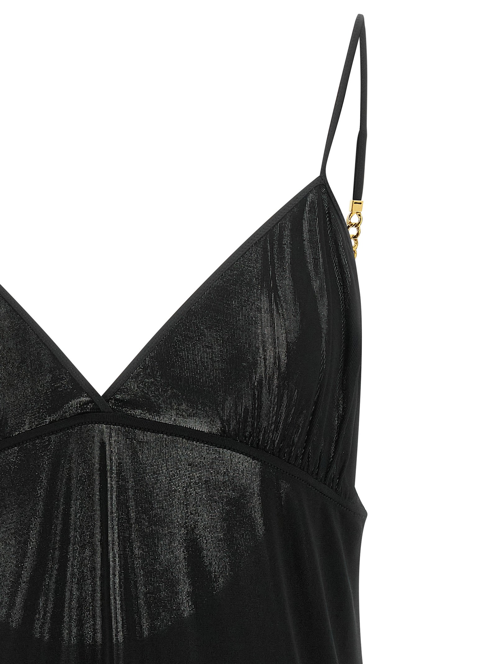Saint Laurent Black Viscose Tank Women's Tops
