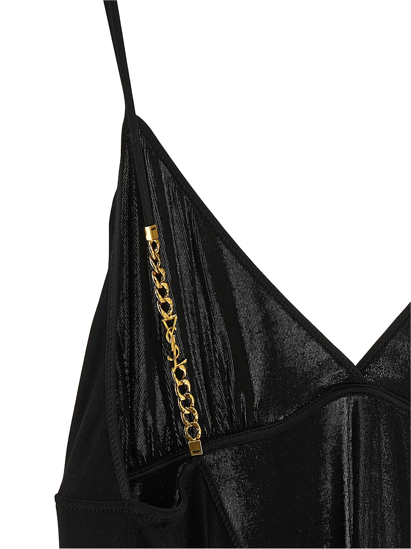 Saint Laurent Black Viscose Tank Women's Tops