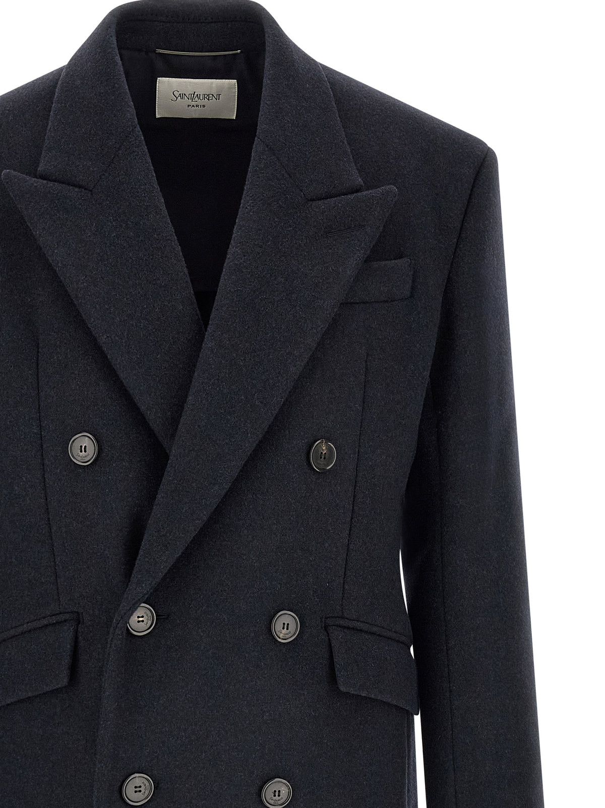Saint Laurent Blue Wool Men's Coat