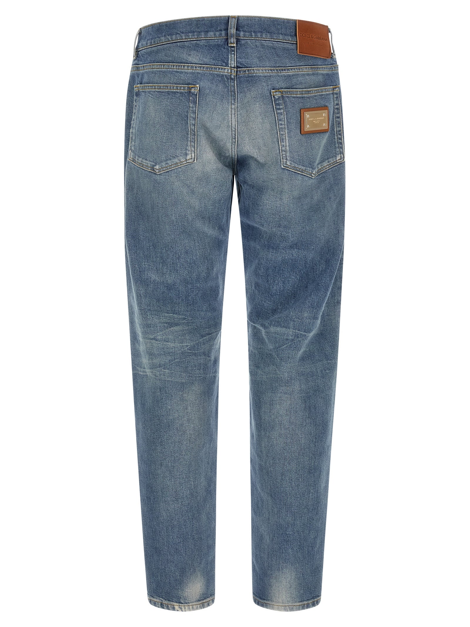 Dolce & Gabbana Blue Cotton Straight-Leg Men's Jeans