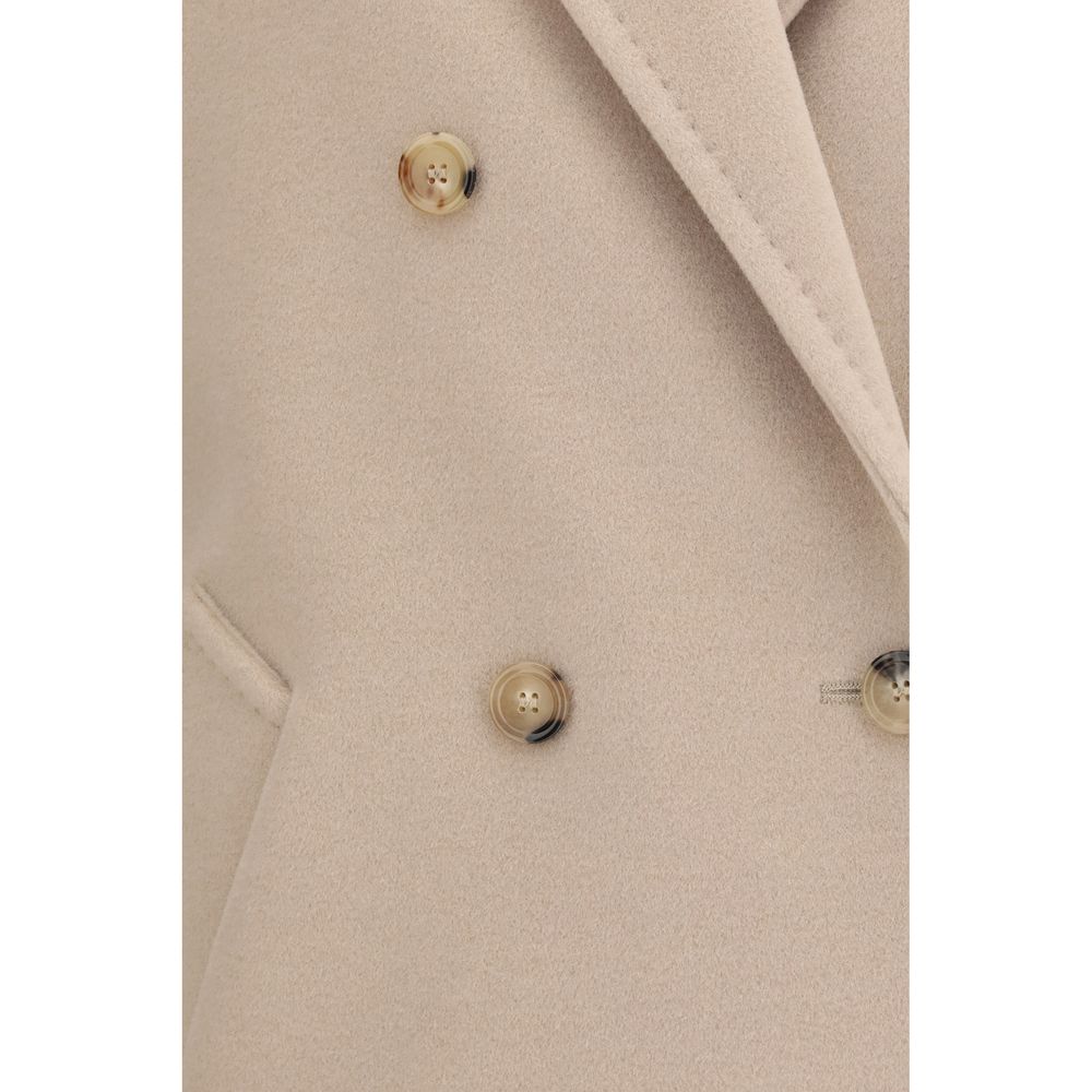 Max Mara Beige Wool Oves Aries Full-Length Women's Jacket