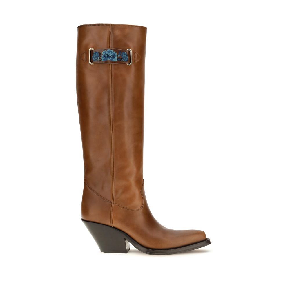 Chloé Brown Calf Leather Bos Taurus Over The Women's Knee