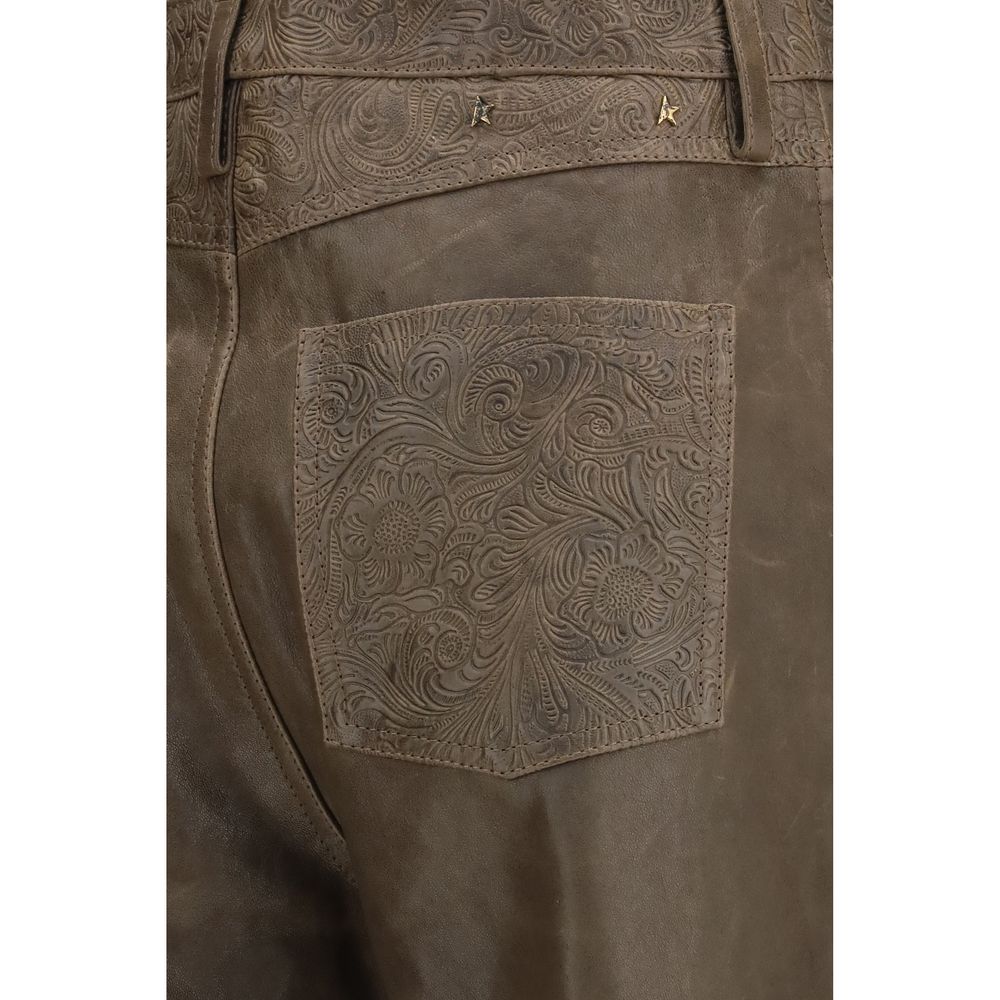 Golden Goose Brown Leather Women's Pants