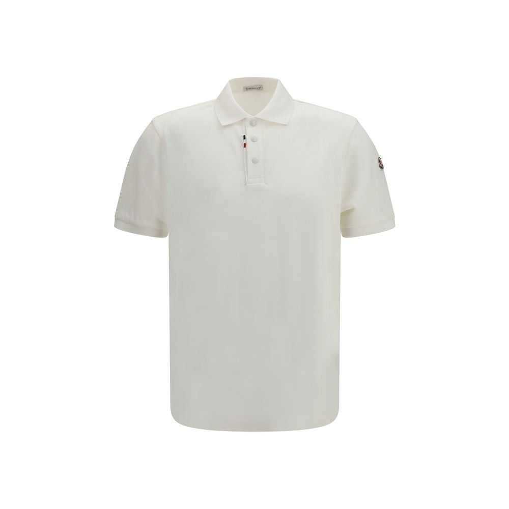 Moncler White Cotton Polo Men's Shirt