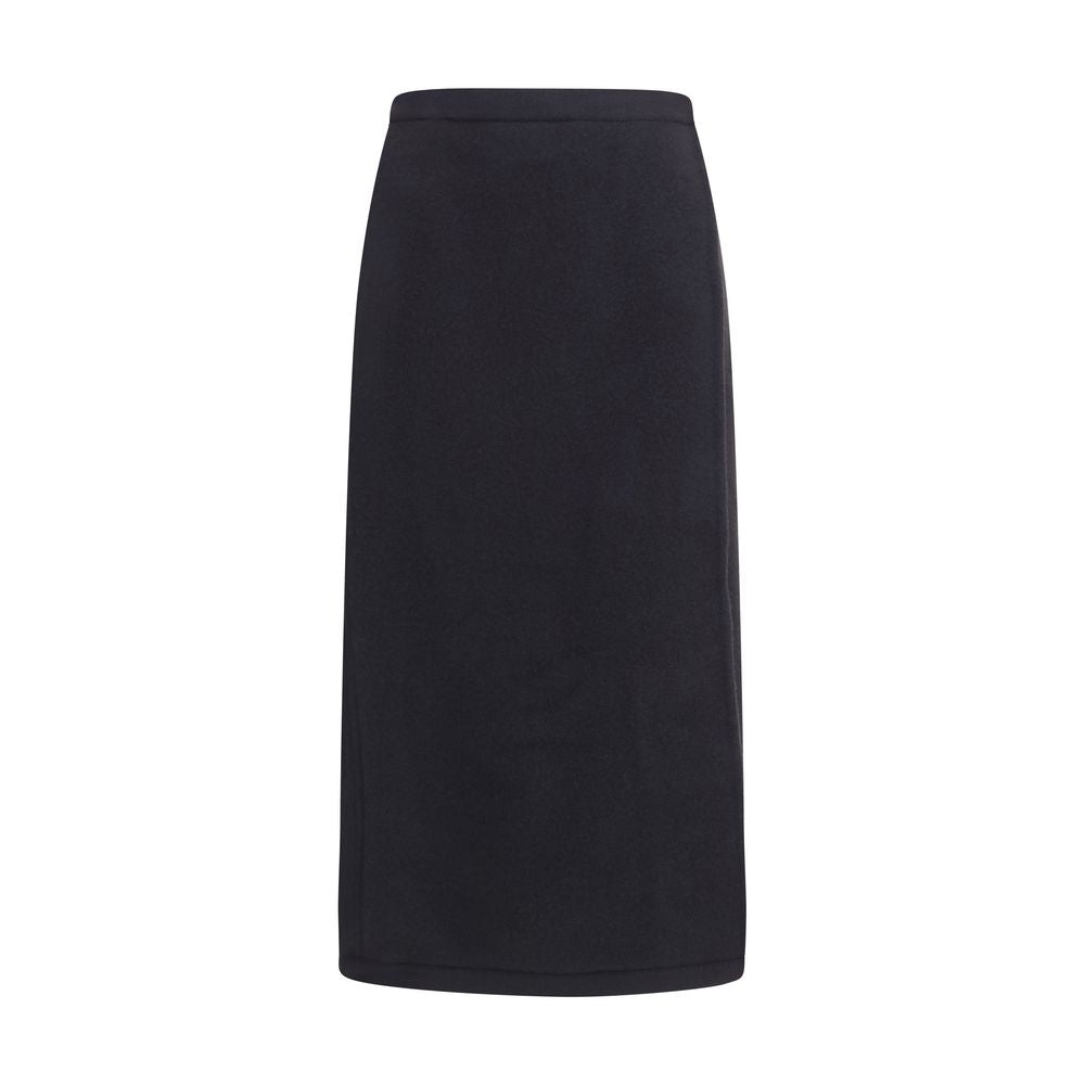 RIER Black Wool Oves Aries Midi Women's Skirt