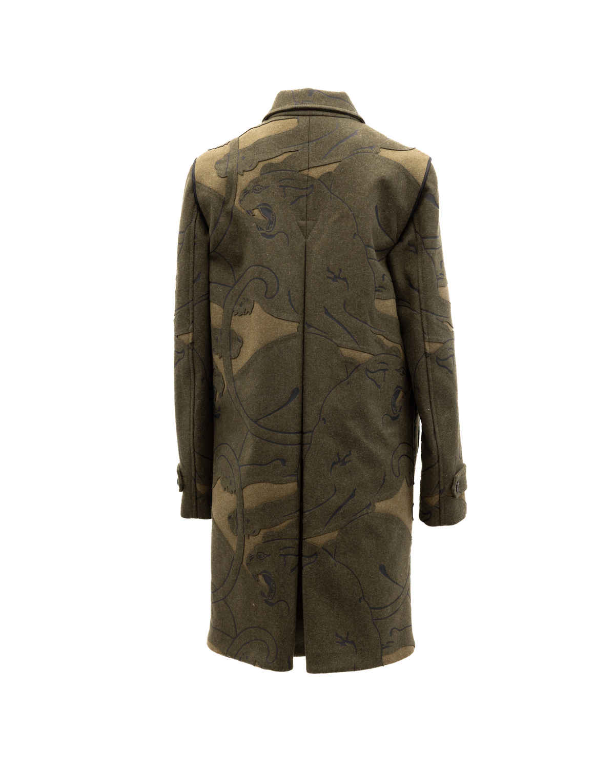 Valentino Garavani Green With Dark Patterns Women Wool Women's Coat