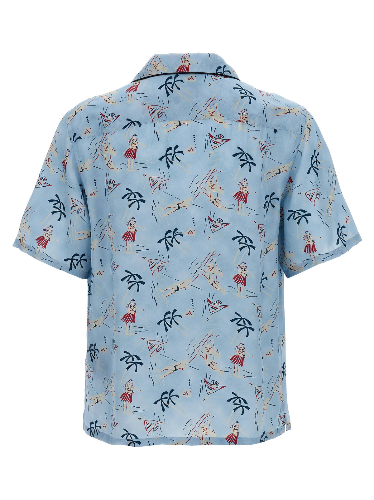 Prada Blue Viscose Men's Blouse