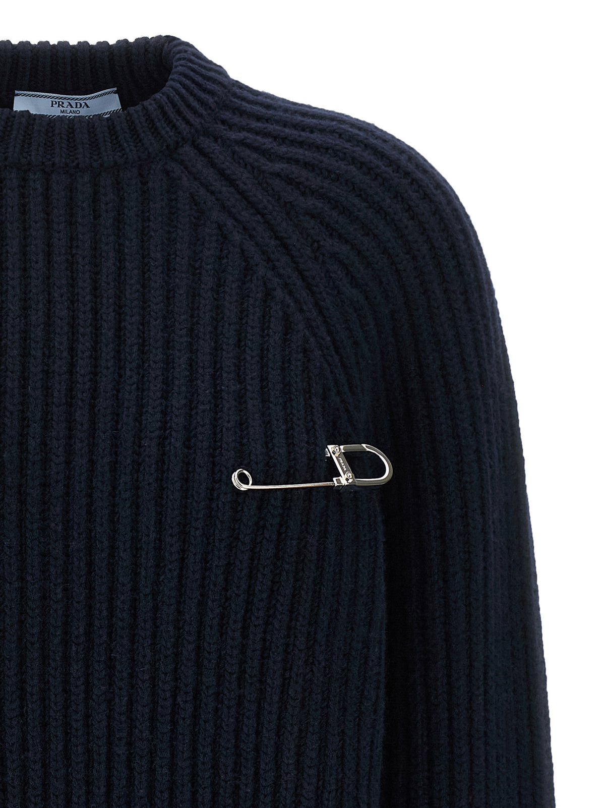 Prada Blue Virgin Wool Women's Cardigan