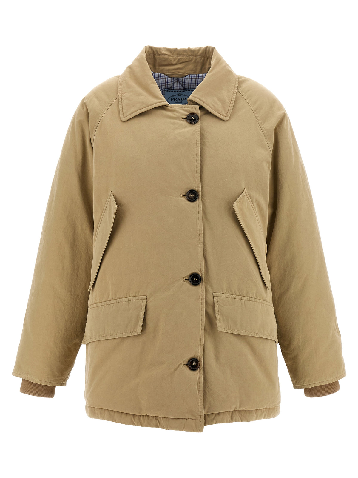 Prada Beige Cotton Full-Length Women's Jacket