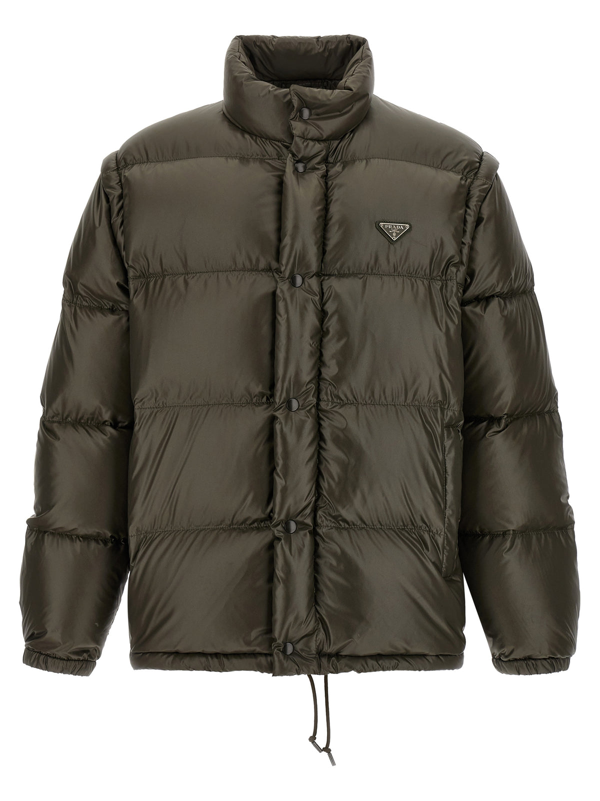 Prada Gray Recycled Polyamide Full-Length Men's Jacket