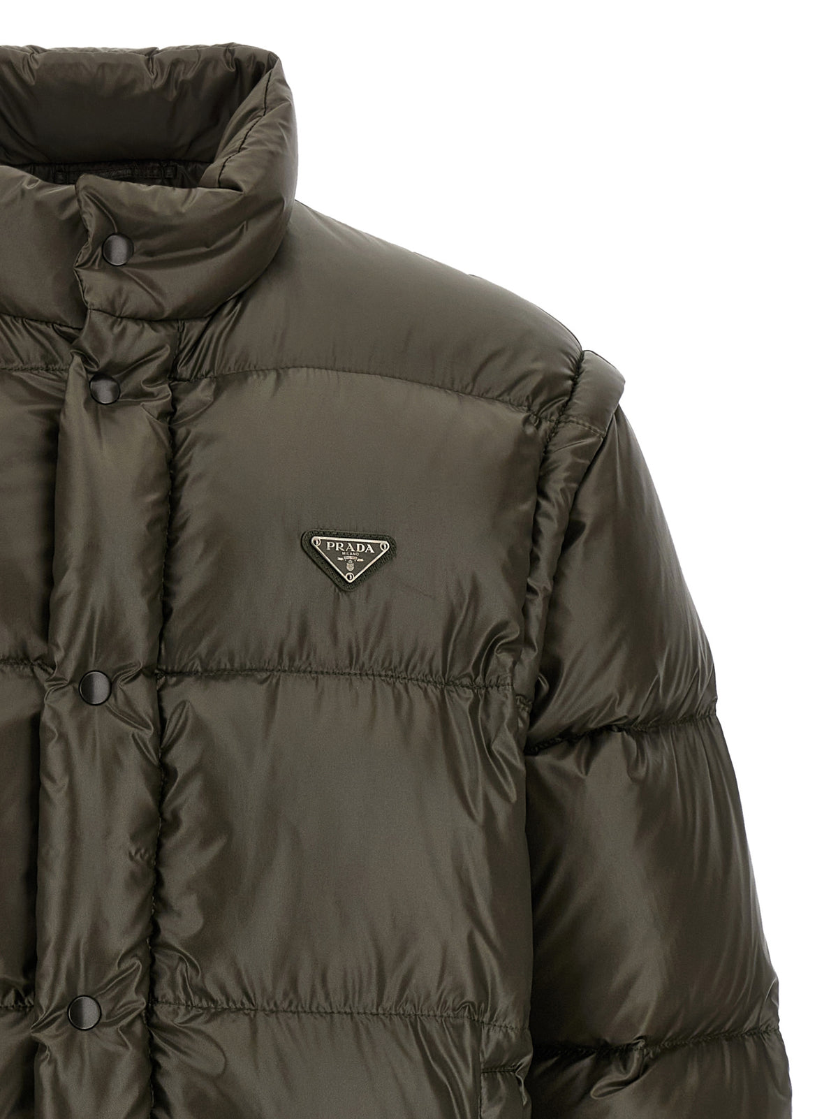 Prada Gray Recycled Polyamide Full-Length Men's Jacket