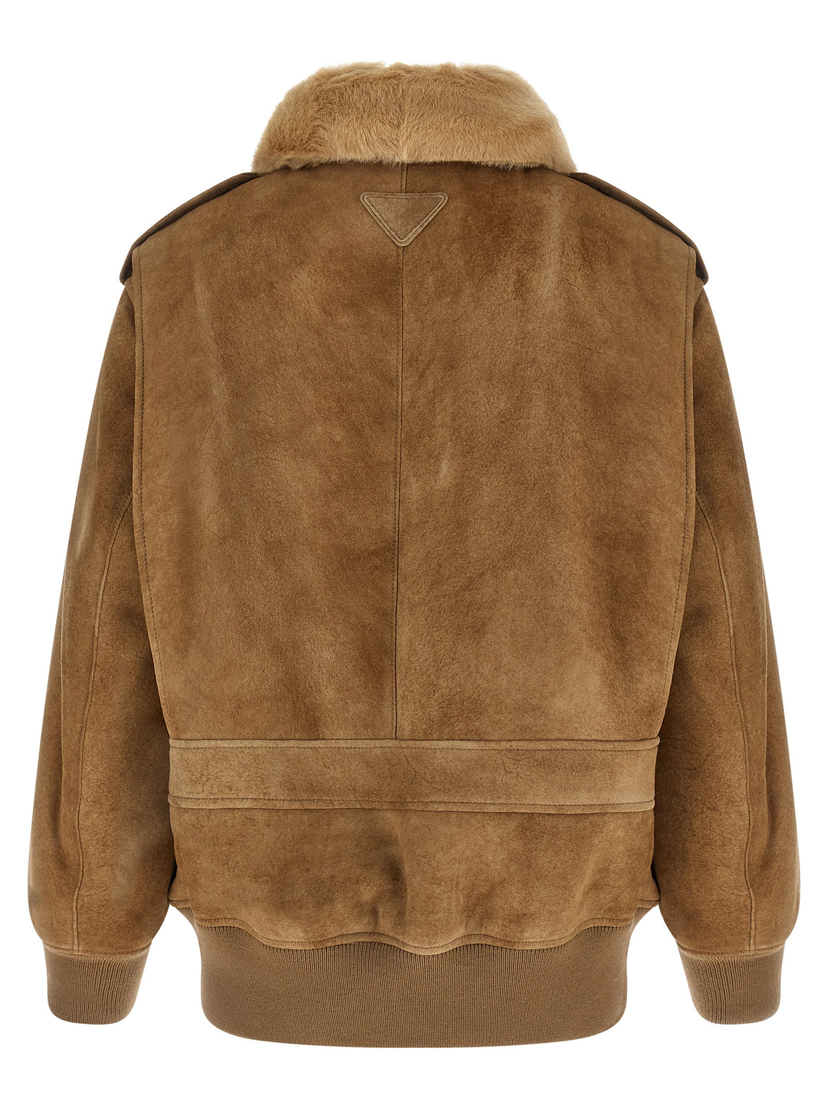 Prada Beige Lamb Leather Women's Bomber