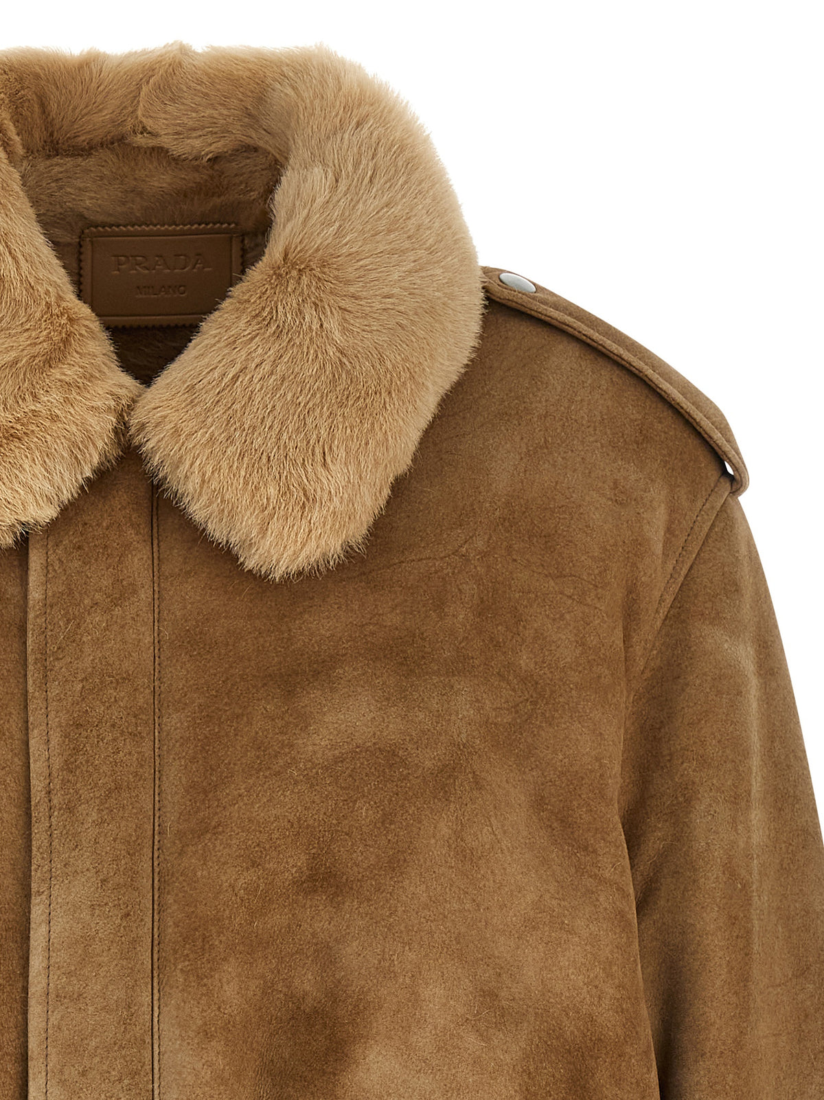 Prada Beige Lamb Leather Women's Bomber