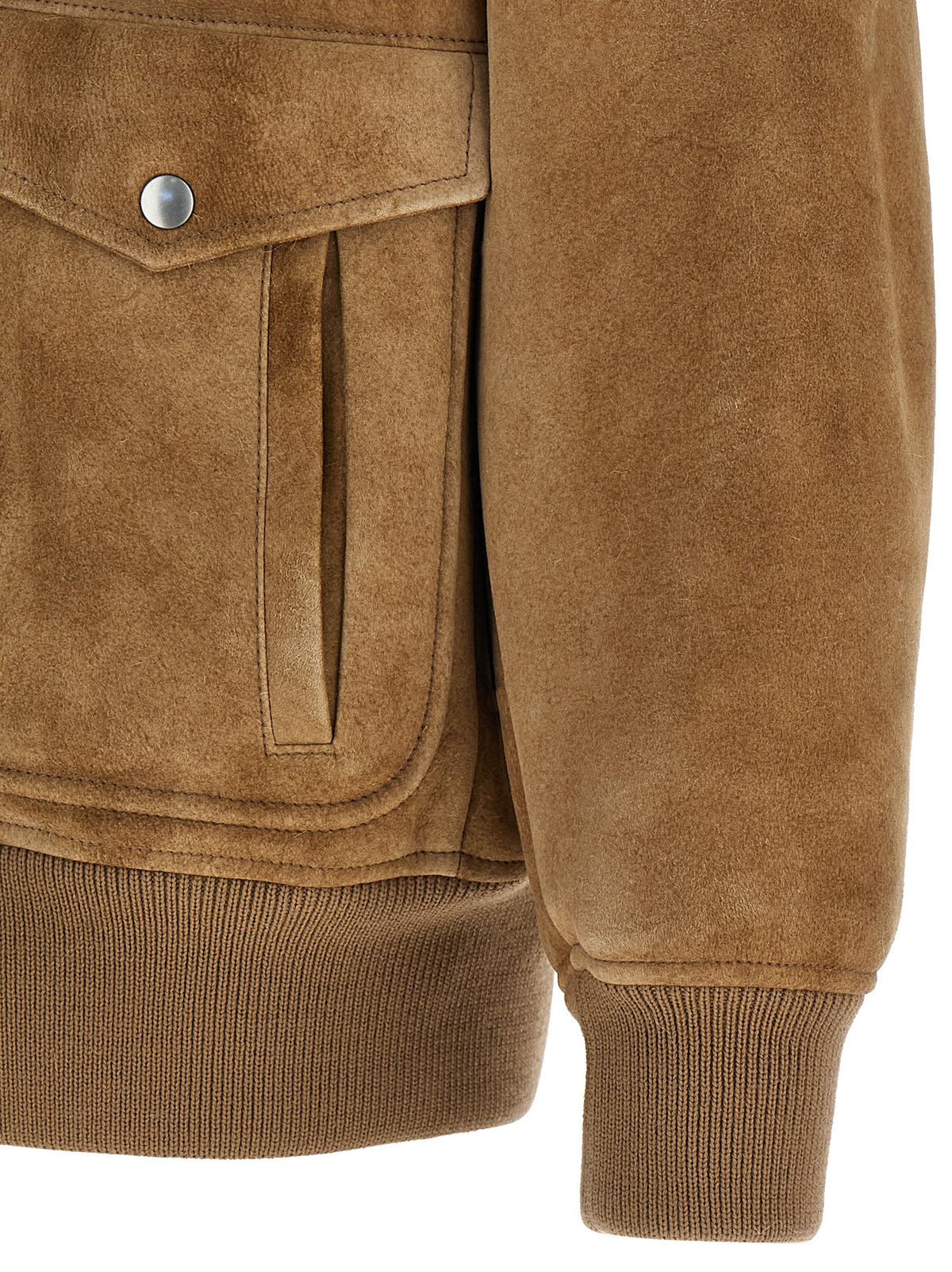 Prada Beige Lamb Leather Women's Bomber