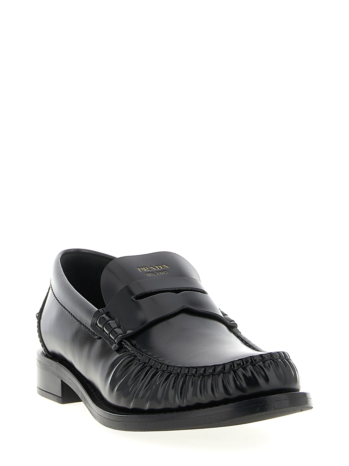 Prada Black Calfskin Slip-On Women's Loafers